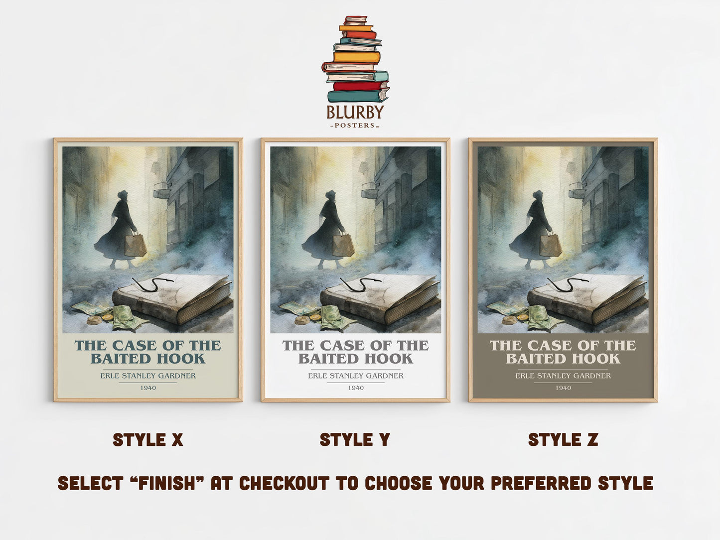 The Case Of The Baited Hook by Erle Stanley Gardner | Book Poster | Literary Art Gift For Book Lover | Novel Inspired Wall Art