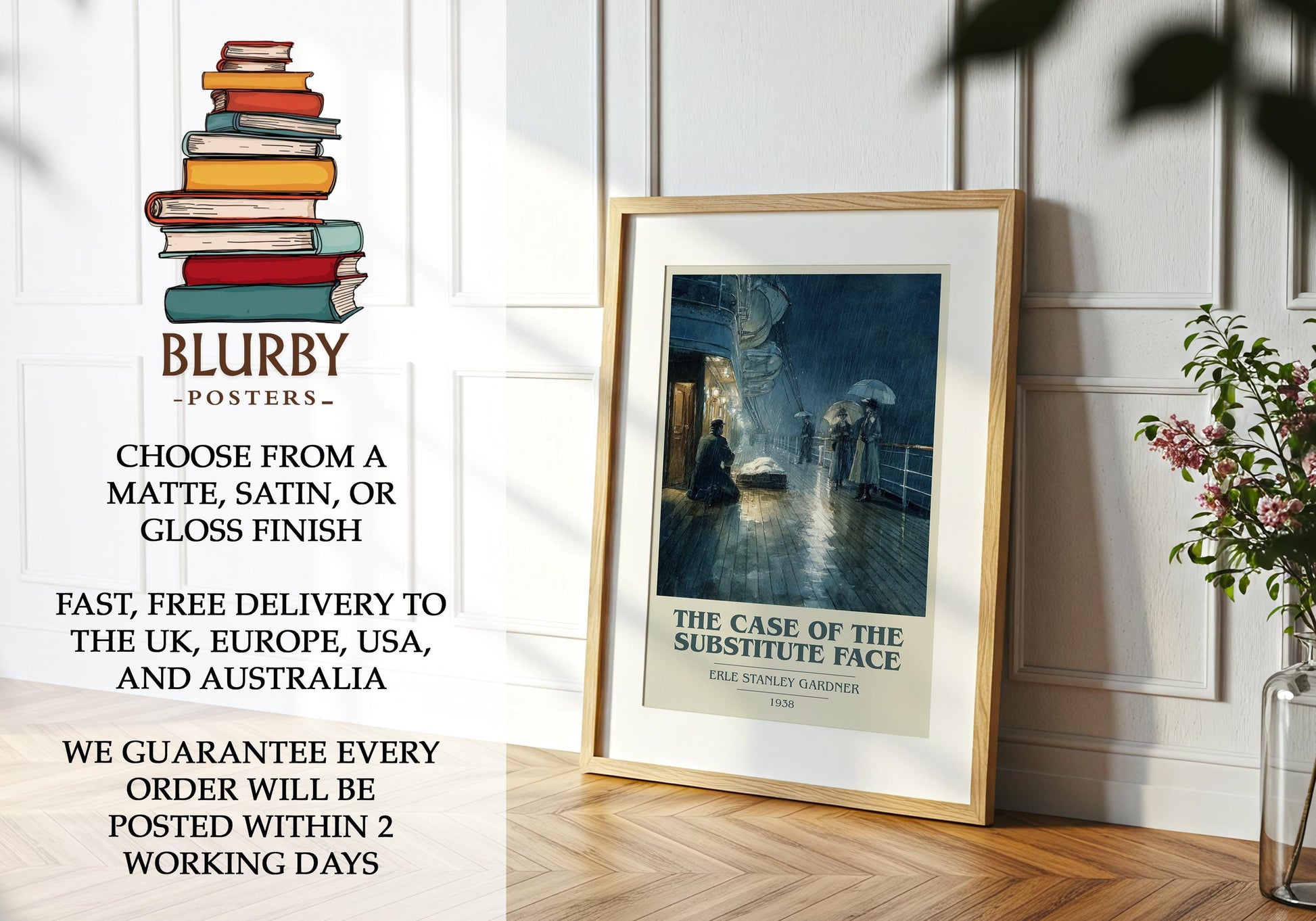 The Case Of The Substitute Face by Erle Stanley Gardner | Book Poster | Literary Art Gift For Book Lover | Novel Inspired Wall Art