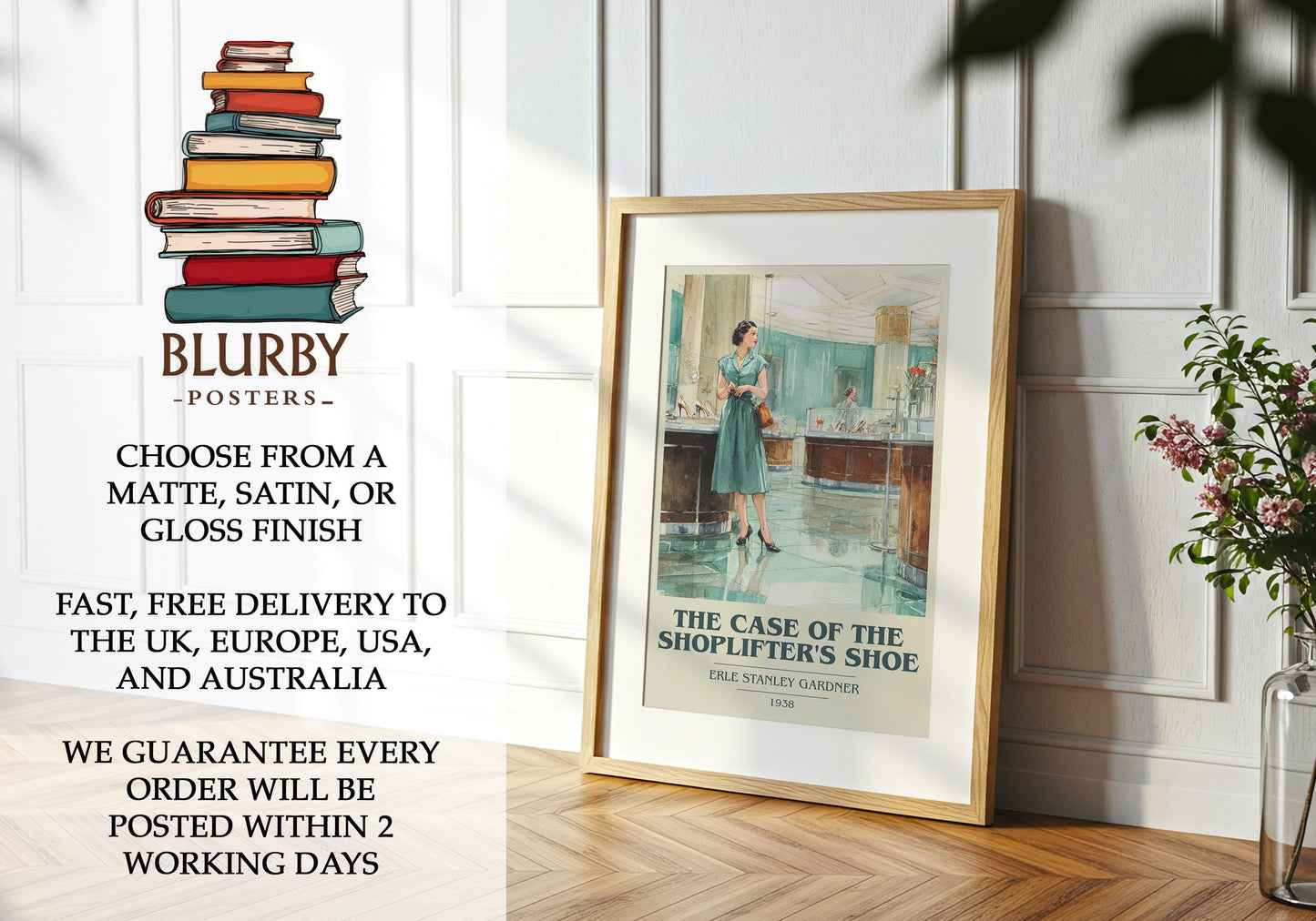 The Case Of The Shoplifter's Shoe by Erle Stanley Gardner | Book Poster | Literary Art Gift For Book Lover | Novel Inspired Wall Art