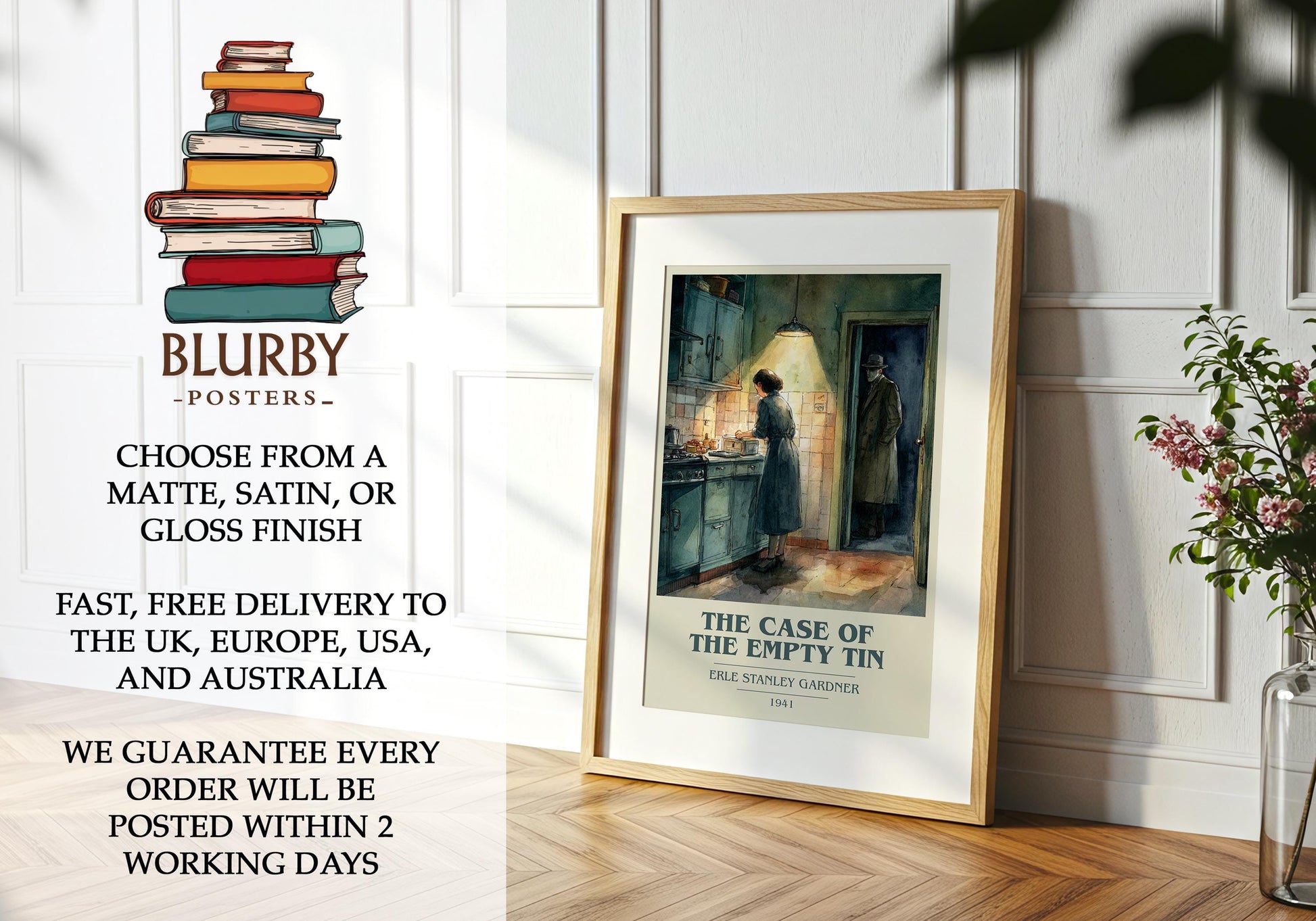 The Case Of The Empty Tin by Erle Stanley Gardner | Book Poster | Literary Art Gift For Book Lover | Novel Inspired Wall Art