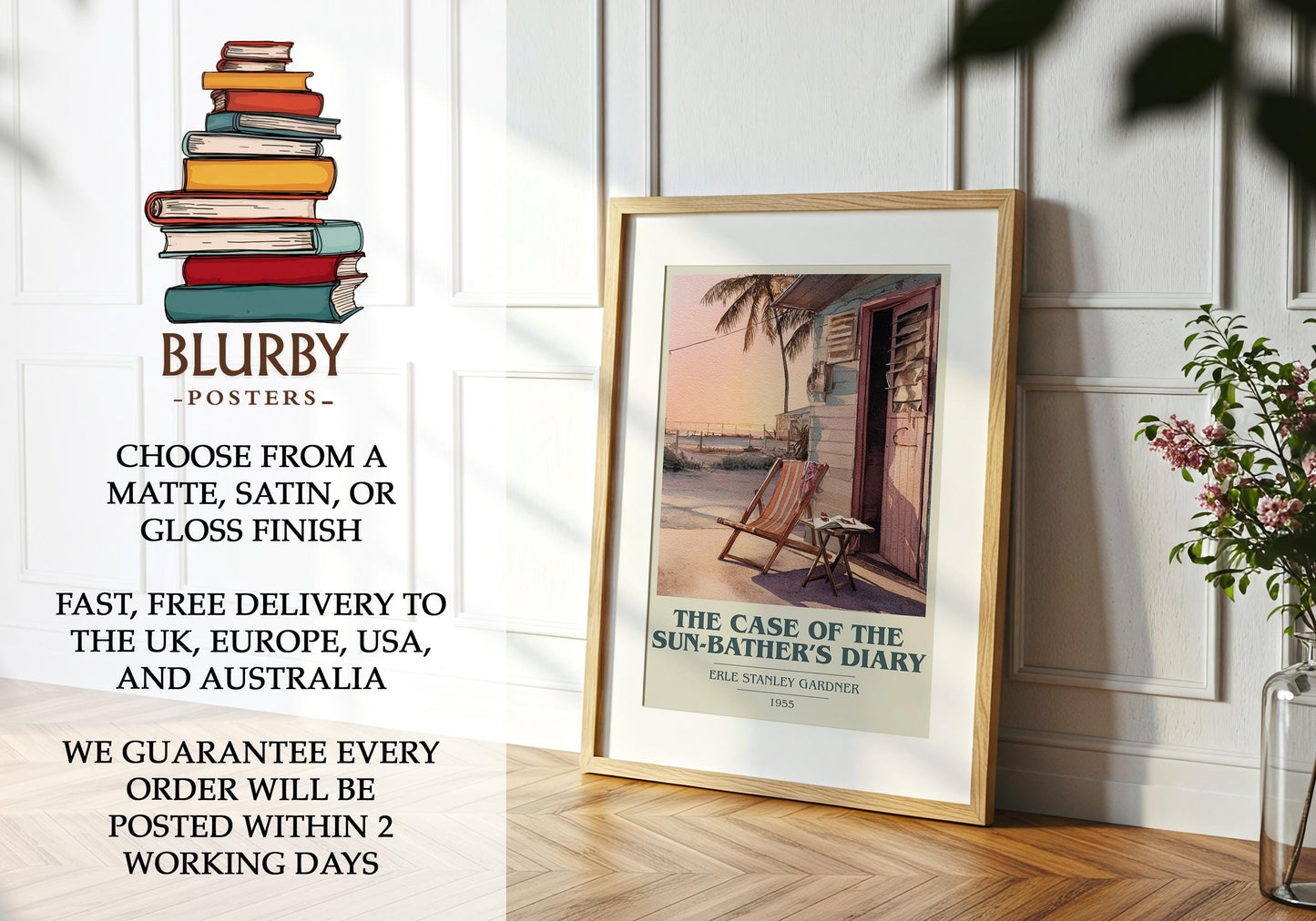 The Case Of The Sun Bathers Diary by Erle Stanley Gardner | Book Poster | Literary Art Gift For Book Lover | Novel Inspired Wall Art