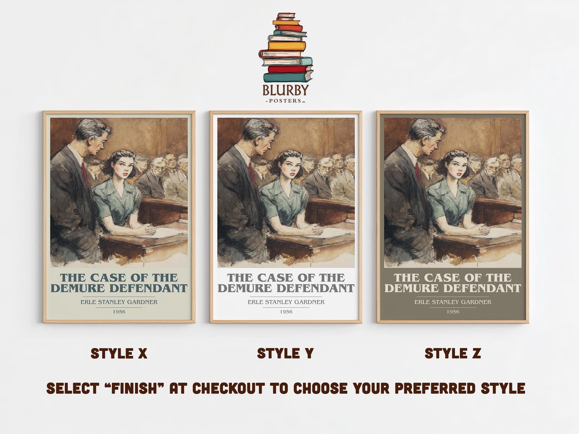 The Case Of The Demure Defendant by Erle Stanley Gardner | Book Poster | Literary Art Gift For Book Lover | Novel Inspired Wall Art