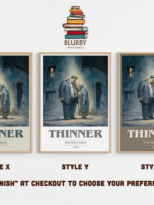 Thinner book cover print in frame leaning in hallway – horror wall art