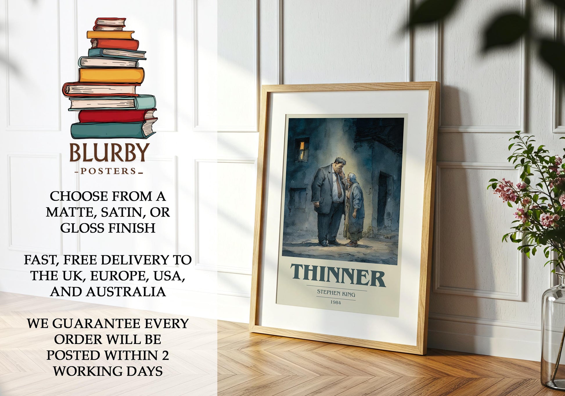 Thinner by Stephen King | Book Poster | Literary Art Gift For Book Lover | Novel Inspired Wall Art