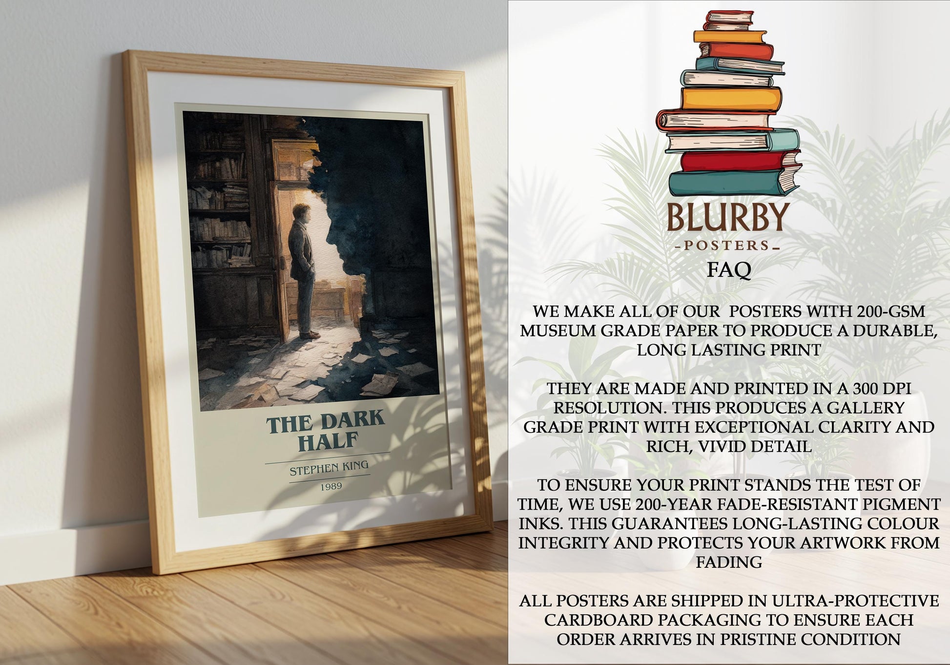 The Dark Half by Stephen King | Book Poster | Literary Art Gift For Book Lover | Novel Inspired Wall Art