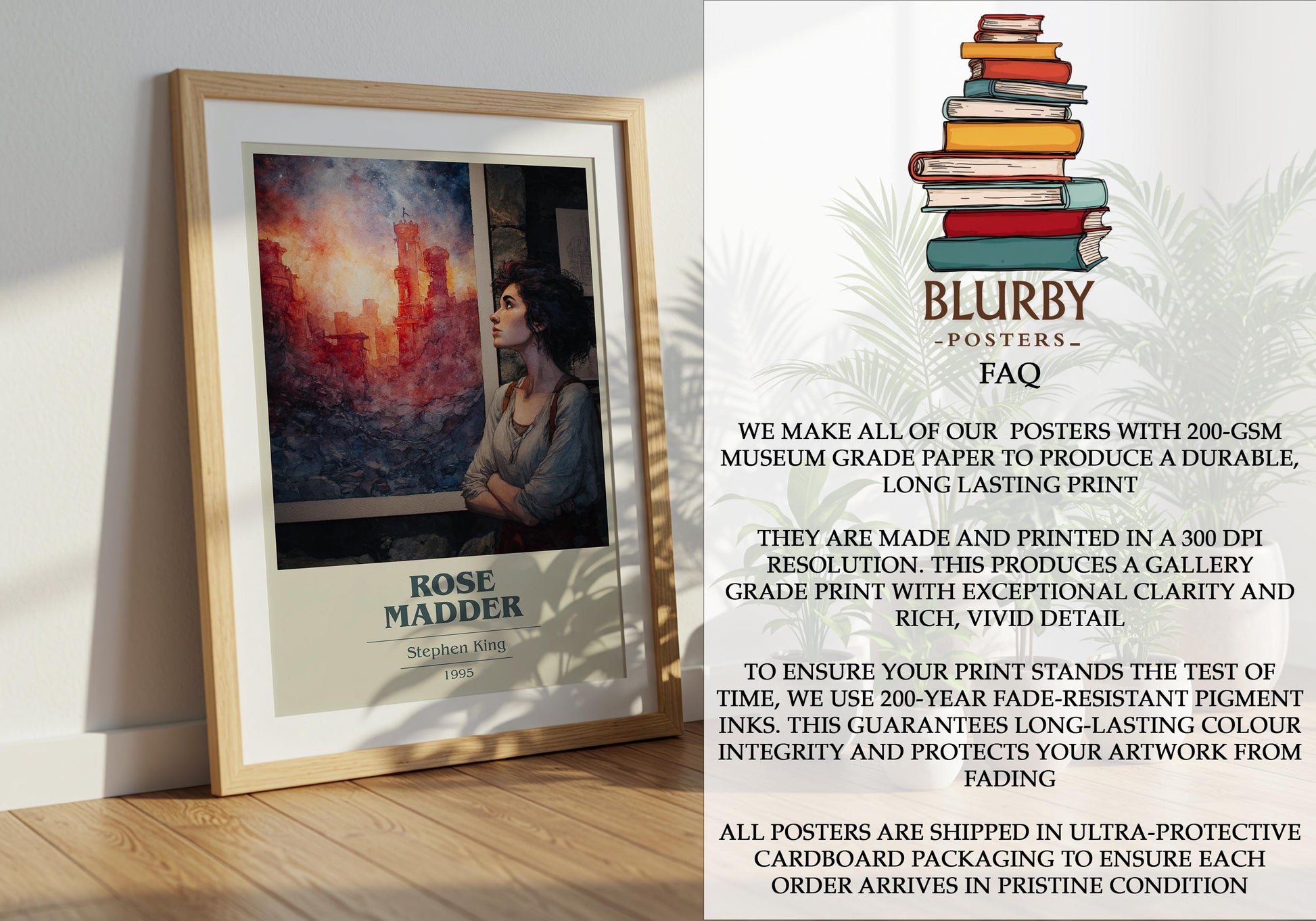 Rose Madder by Stephen King | Book Poster | Literary Art Gift For Book Lover | Novel Inspired Wall Art | Free Delivery