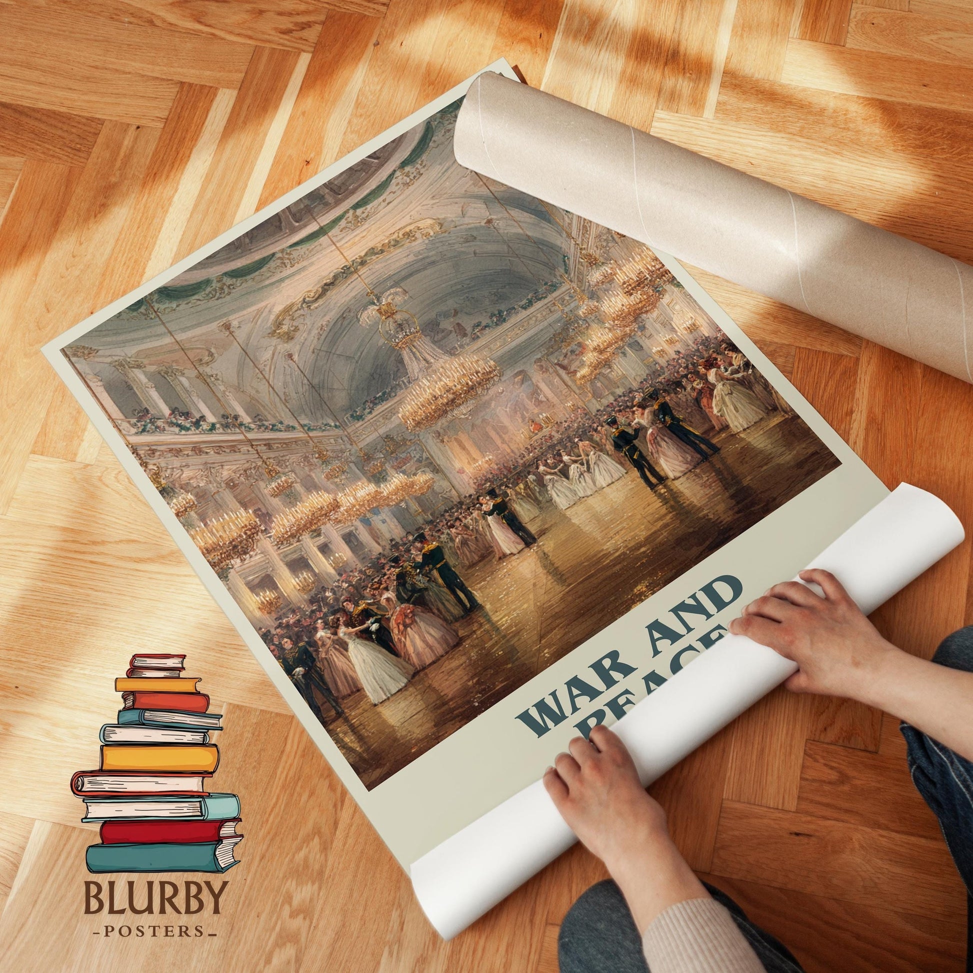 War and Peace book poster packaging – museum-quality print rolled in protective tube