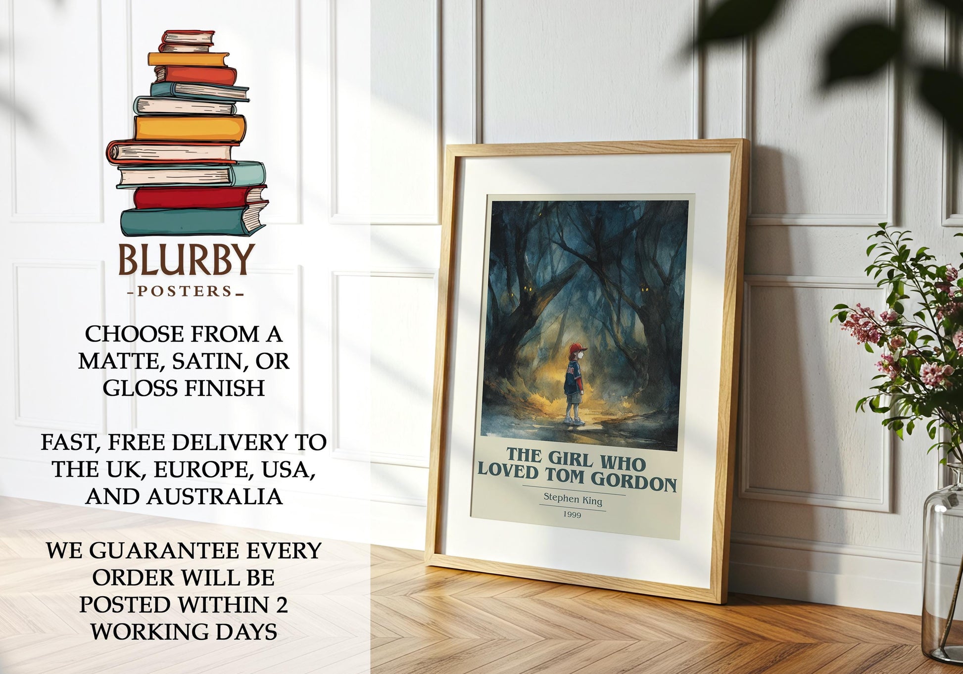 The Girl Who Loved Tom Gordan by Stephen King | Book Poster | Literary Art Gift For Book Lover | Novel Inspired Wall Art | Free Delivery