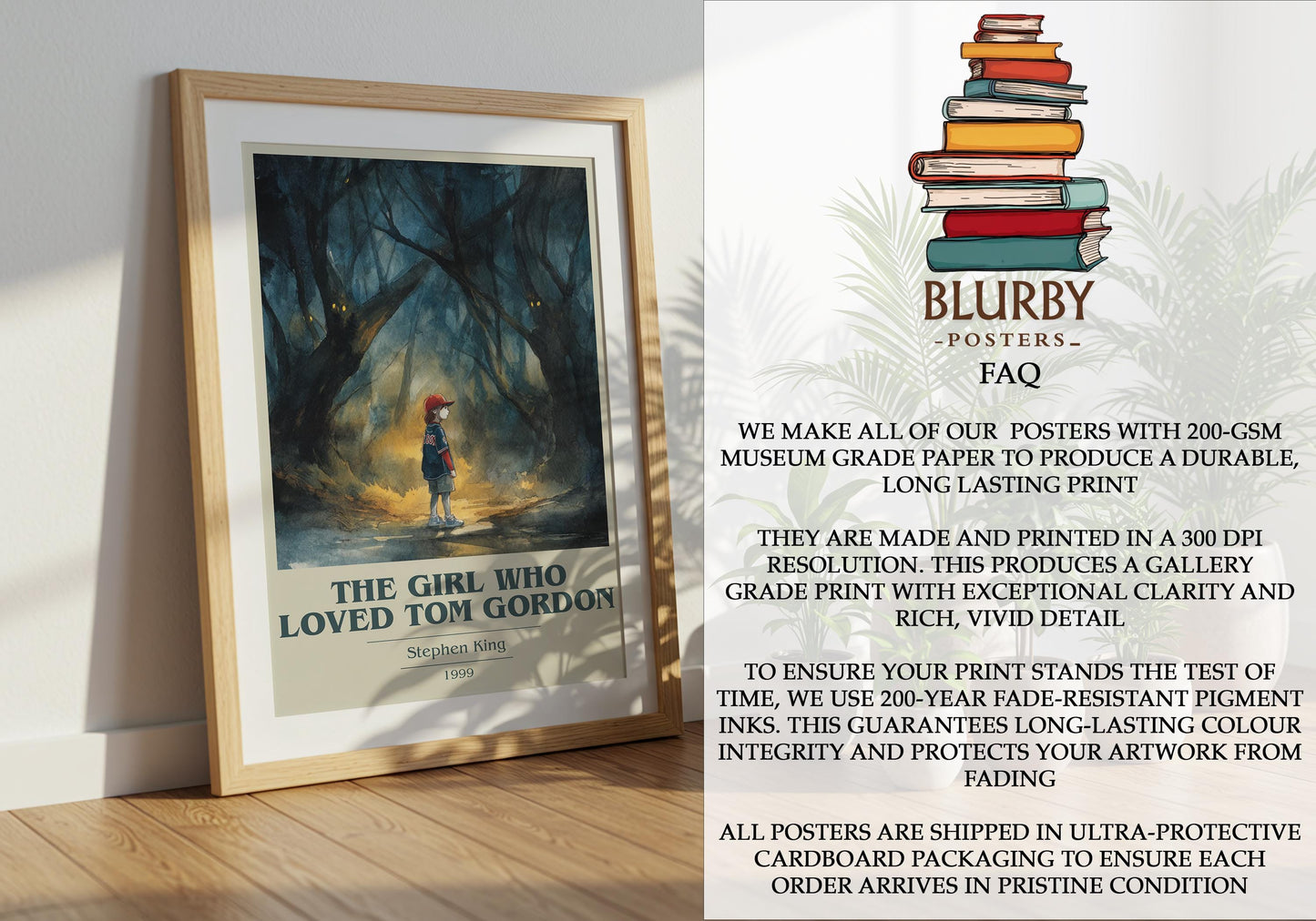 The Girl Who Loved Tom Gordan by Stephen King | Book Poster | Literary Art Gift For Book Lover | Novel Inspired Wall Art | Free Delivery