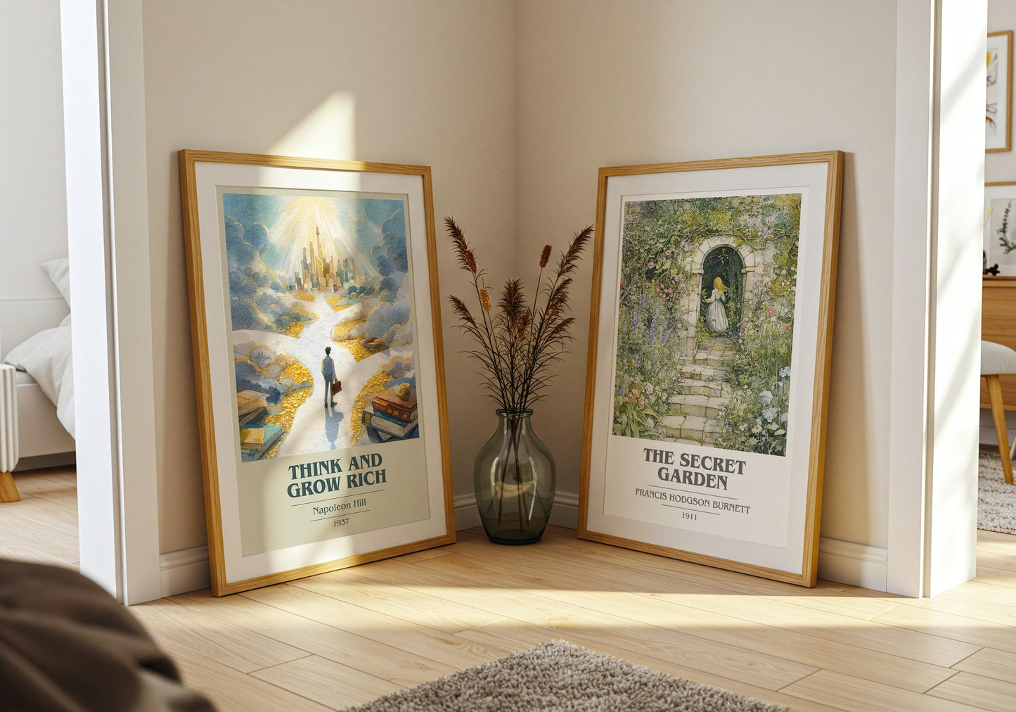 Think and Grow Rich book cover poster paired in gallery wall – literary art prints
