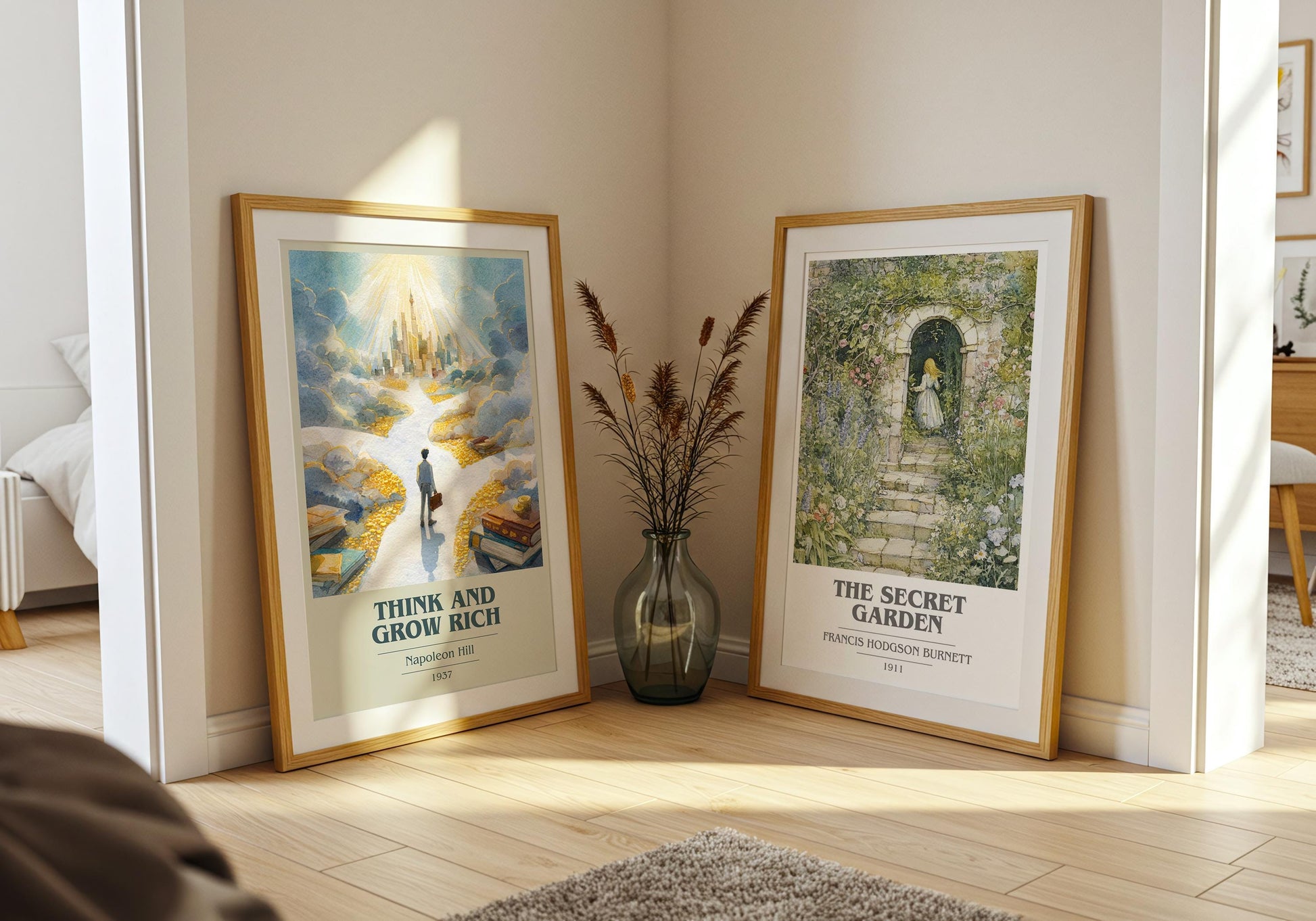 Think and Grow Rich book cover poster paired in gallery wall – literary art prints