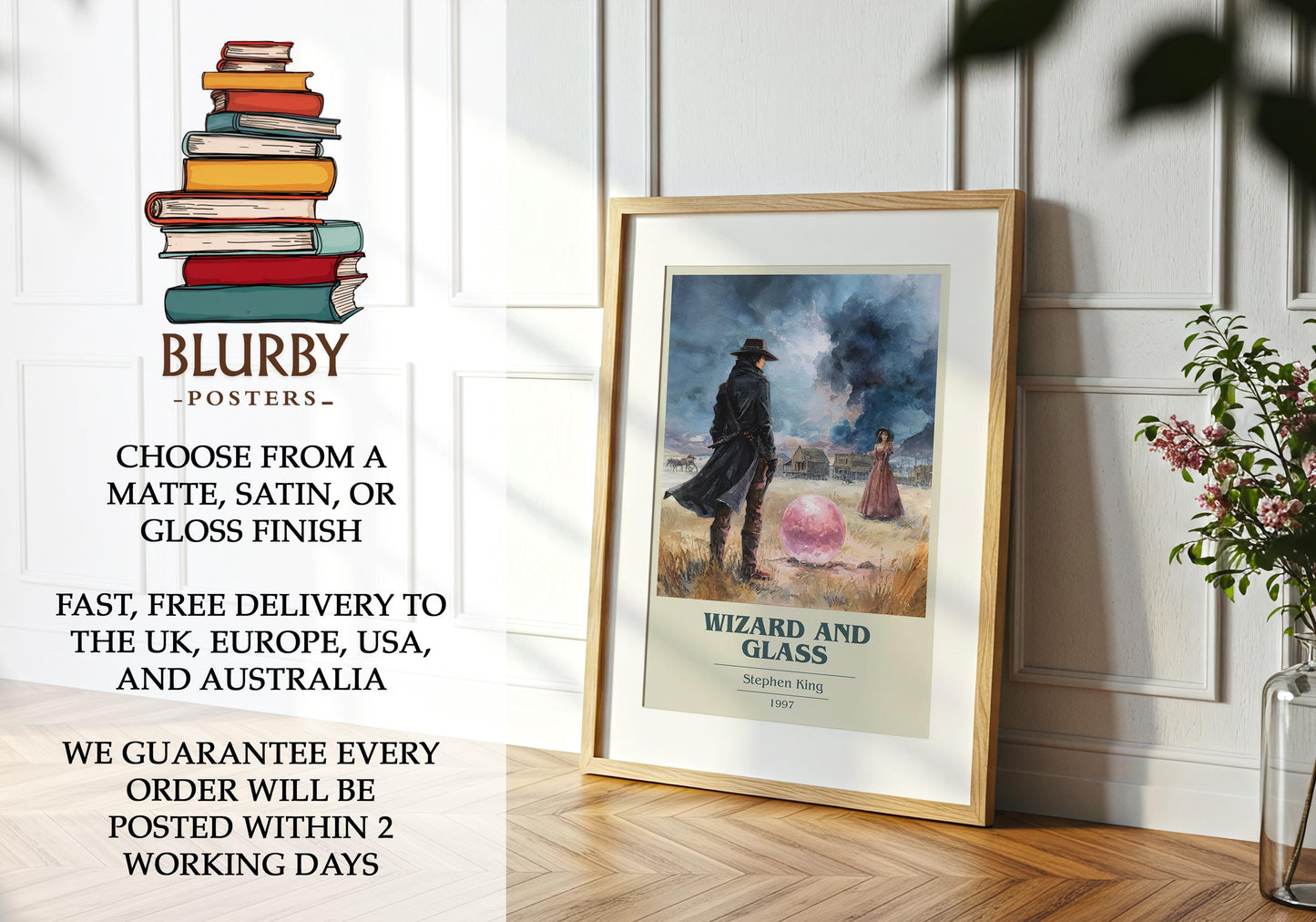 Wizard and Glass by Stephen King | Book Poster | Literary Art Gift For Book Lover | Novel Inspired Wall Art | Free Delivery