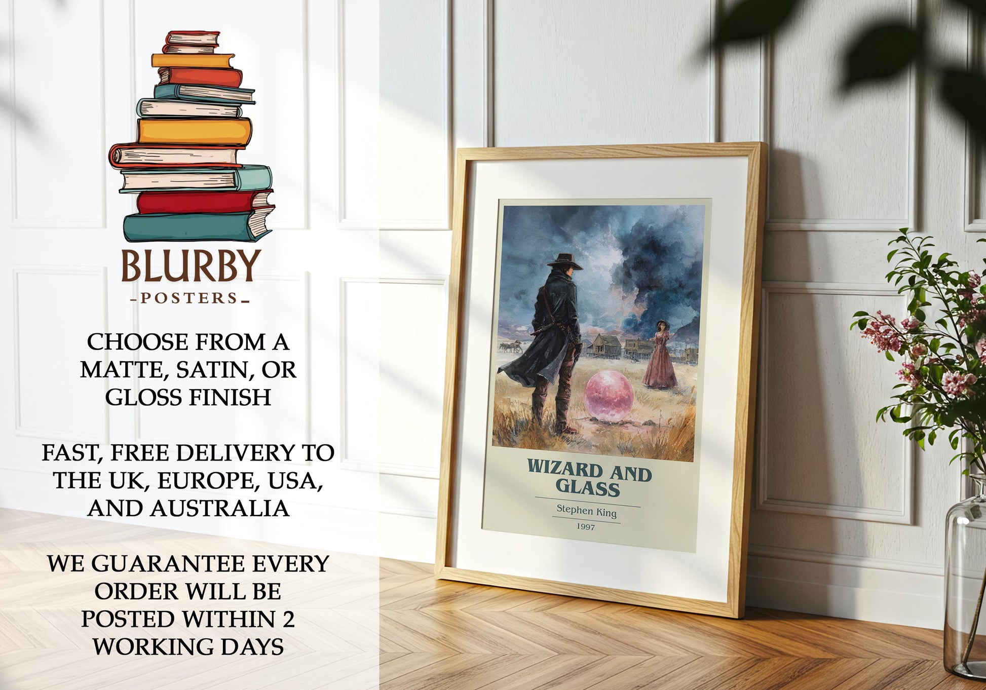 Wizard and Glass by Stephen King | Book Poster | Literary Art Gift For Book Lover | Novel Inspired Wall Art | Free Delivery