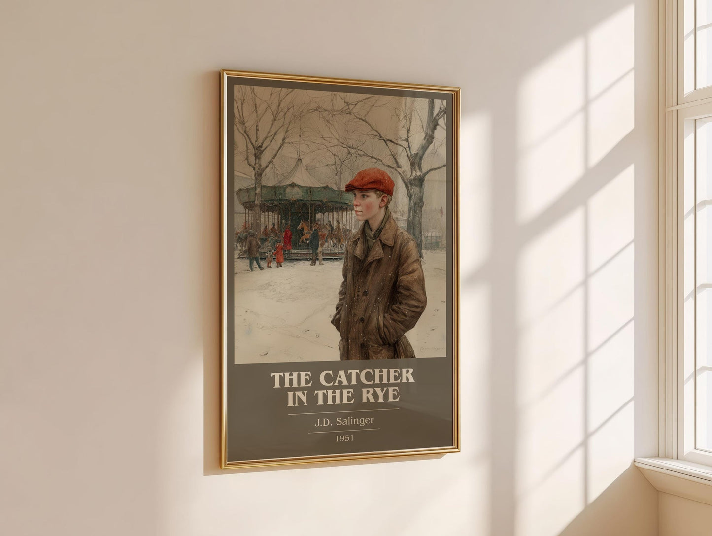 The Catcher in the Rye book cover book poster framed on wall – coming of age wall art