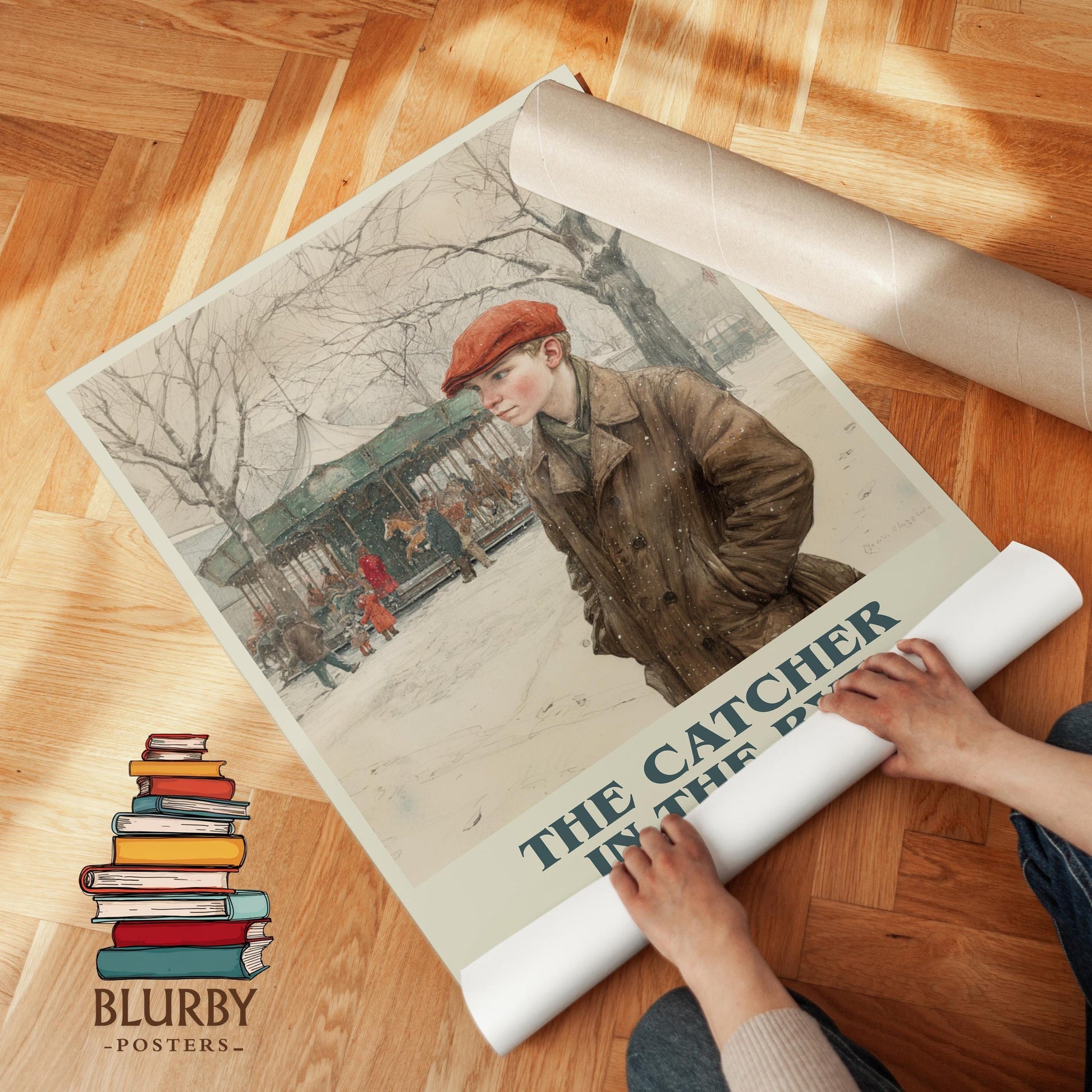 The Catcher in the Rye book poster packaging – museum-quality print rolled in protective tube