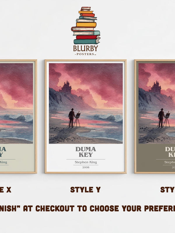Duma Key book cover print in frame leaning in hallway – horror wall art