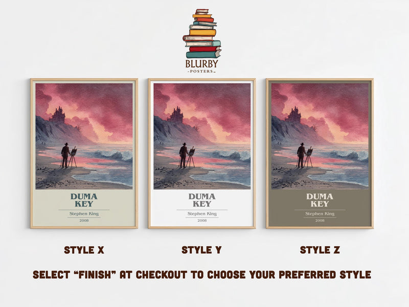 Duma Key book cover print in frame leaning in hallway – horror wall art