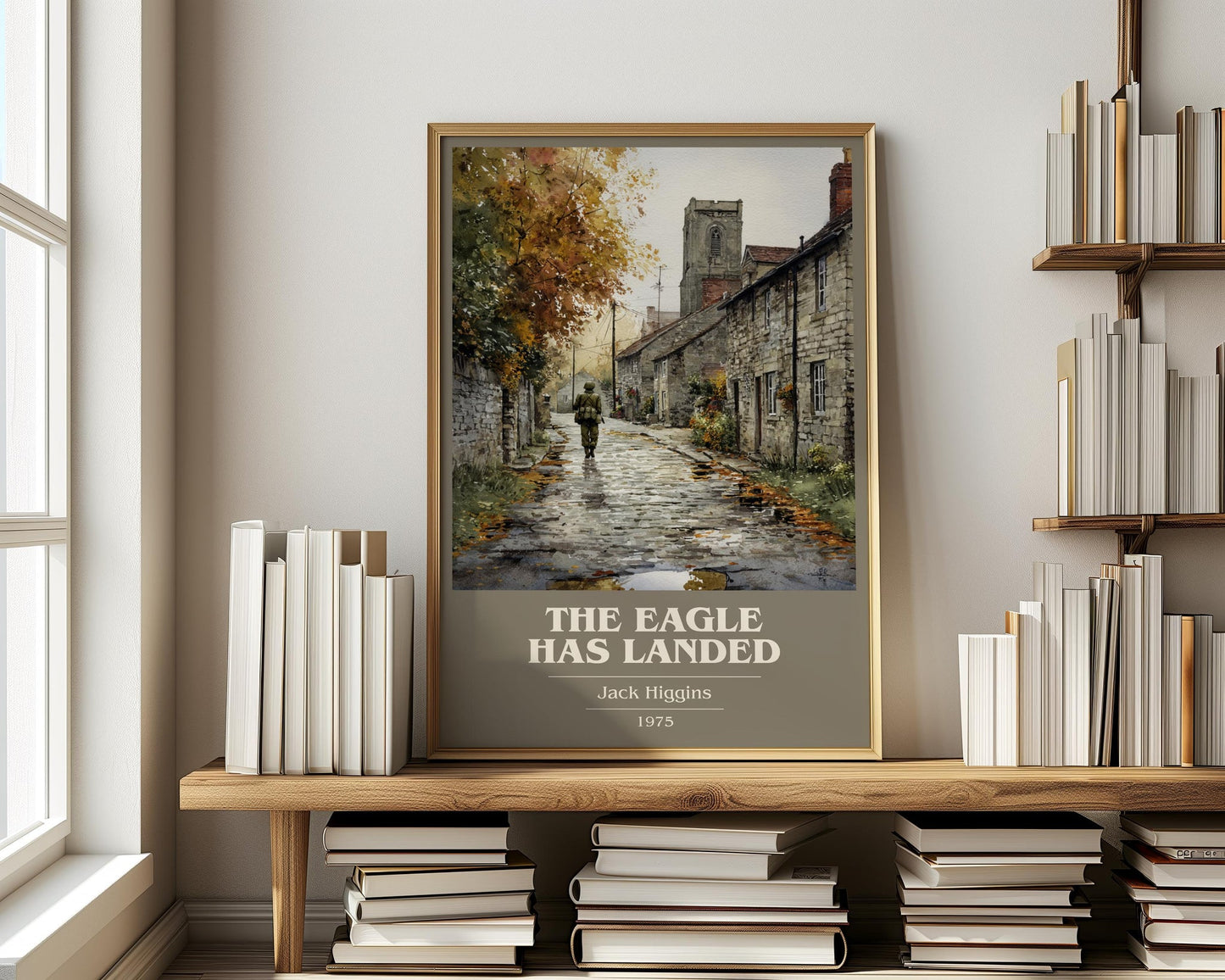 The Eagle Has Landed book cover print on bookshelf – Jack Higgins fan gift