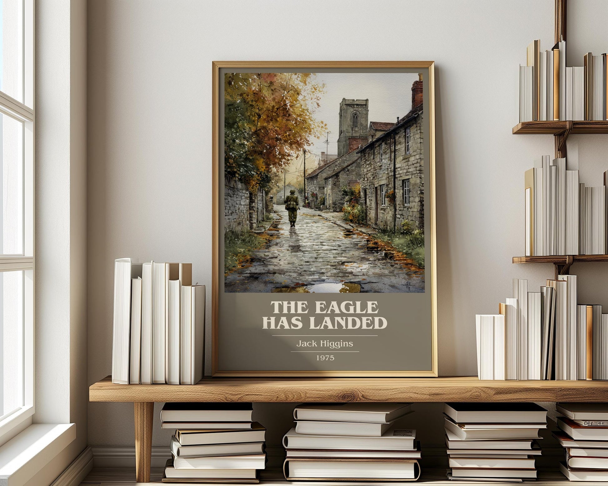 The Eagle Has Landed book cover print on bookshelf – Jack Higgins fan gift