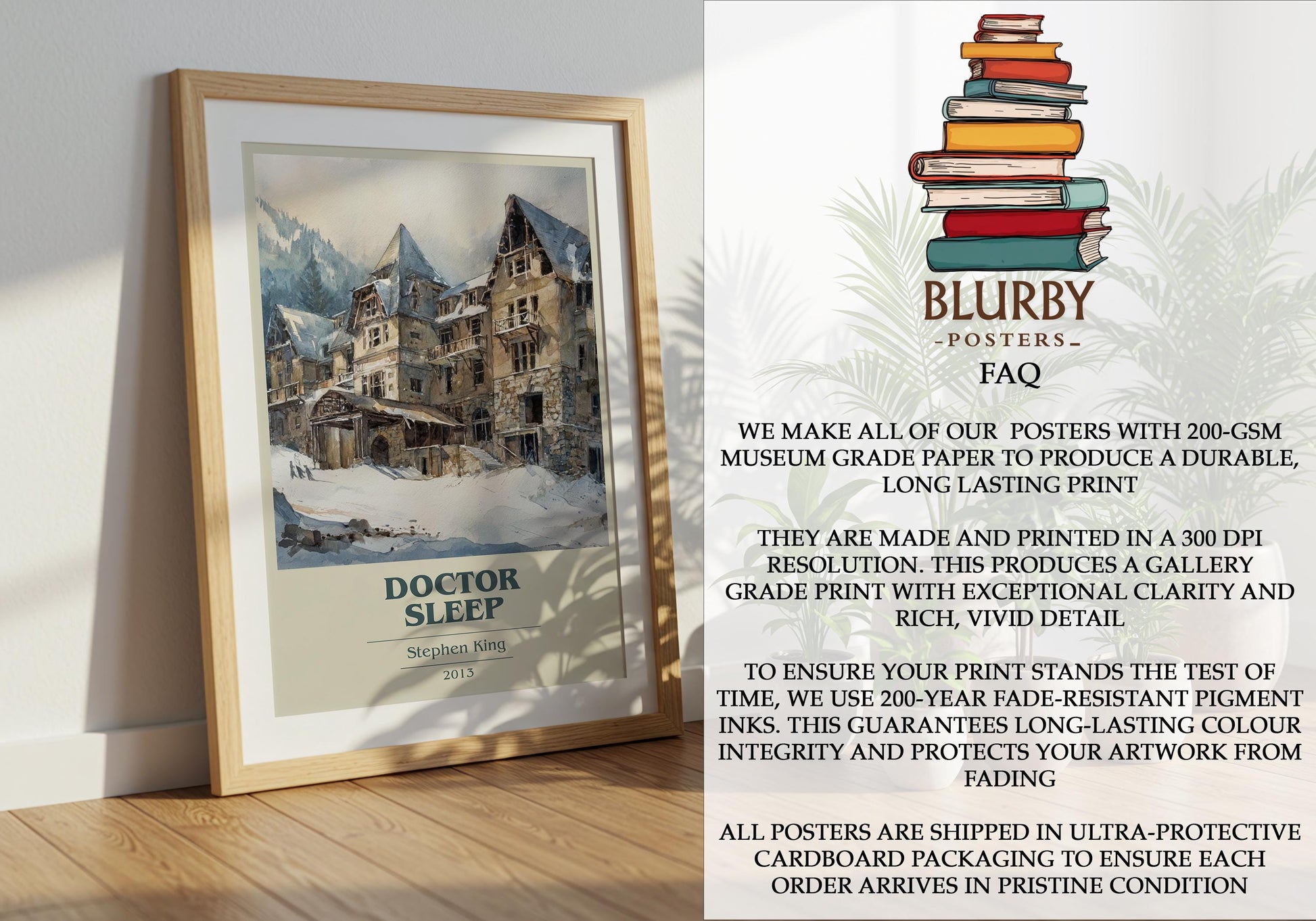 Doctor Sleep by Stephen King | Book Poster | Literary Art Gift For Book Lover | Novel Inspired Wall Art | Free Delivery