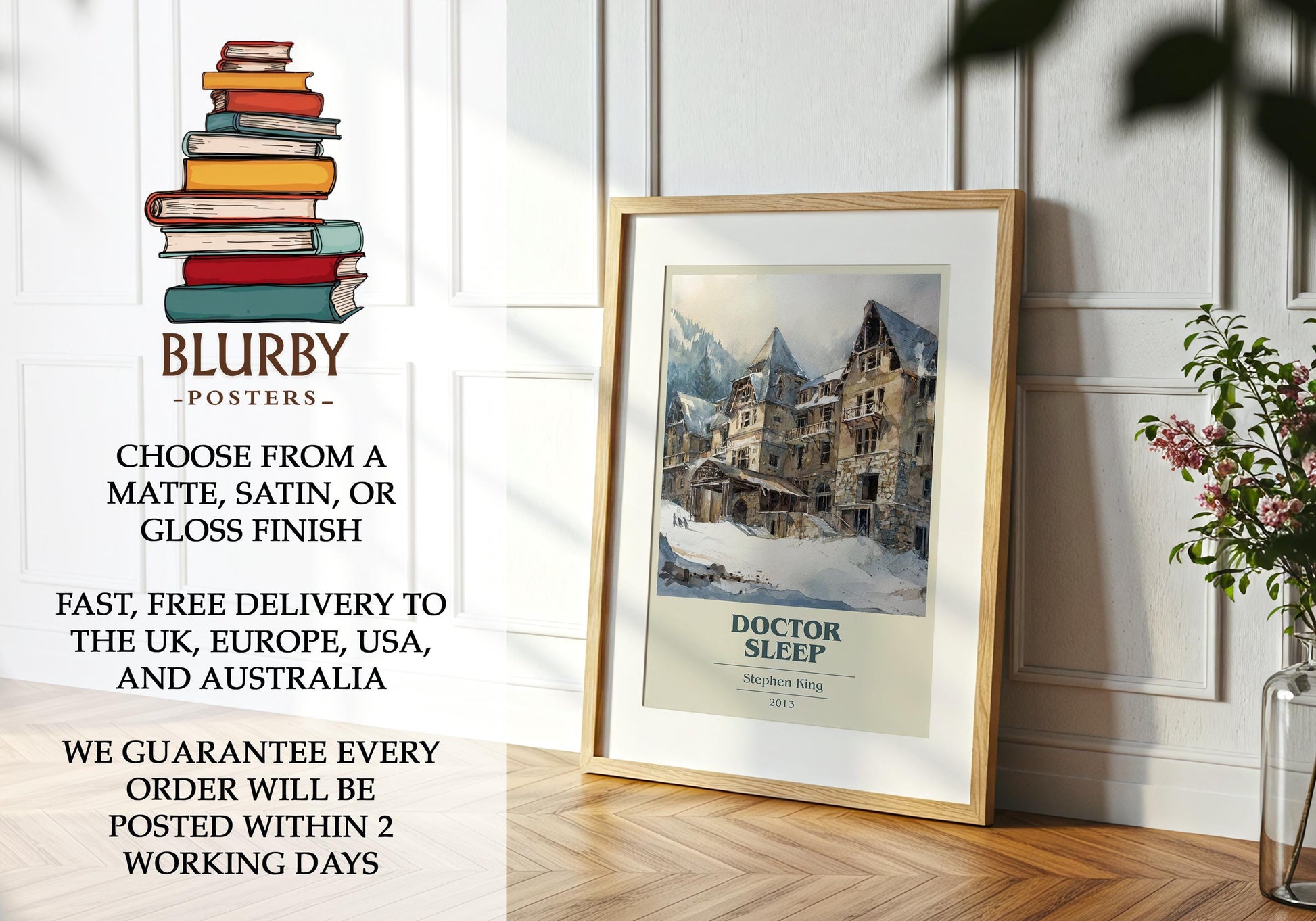 Doctor Sleep by Stephen King | Book Poster | Literary Art Gift For Book Lover | Novel Inspired Wall Art | Free Delivery