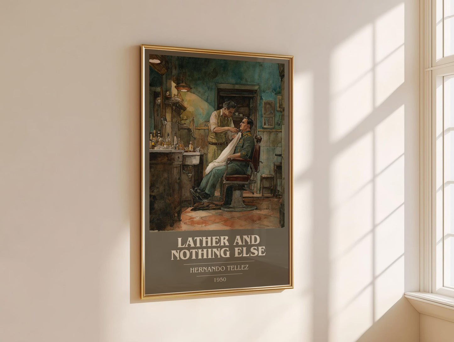 Lather And Nothing Else book cover book poster framed on wall – classic literature wall art