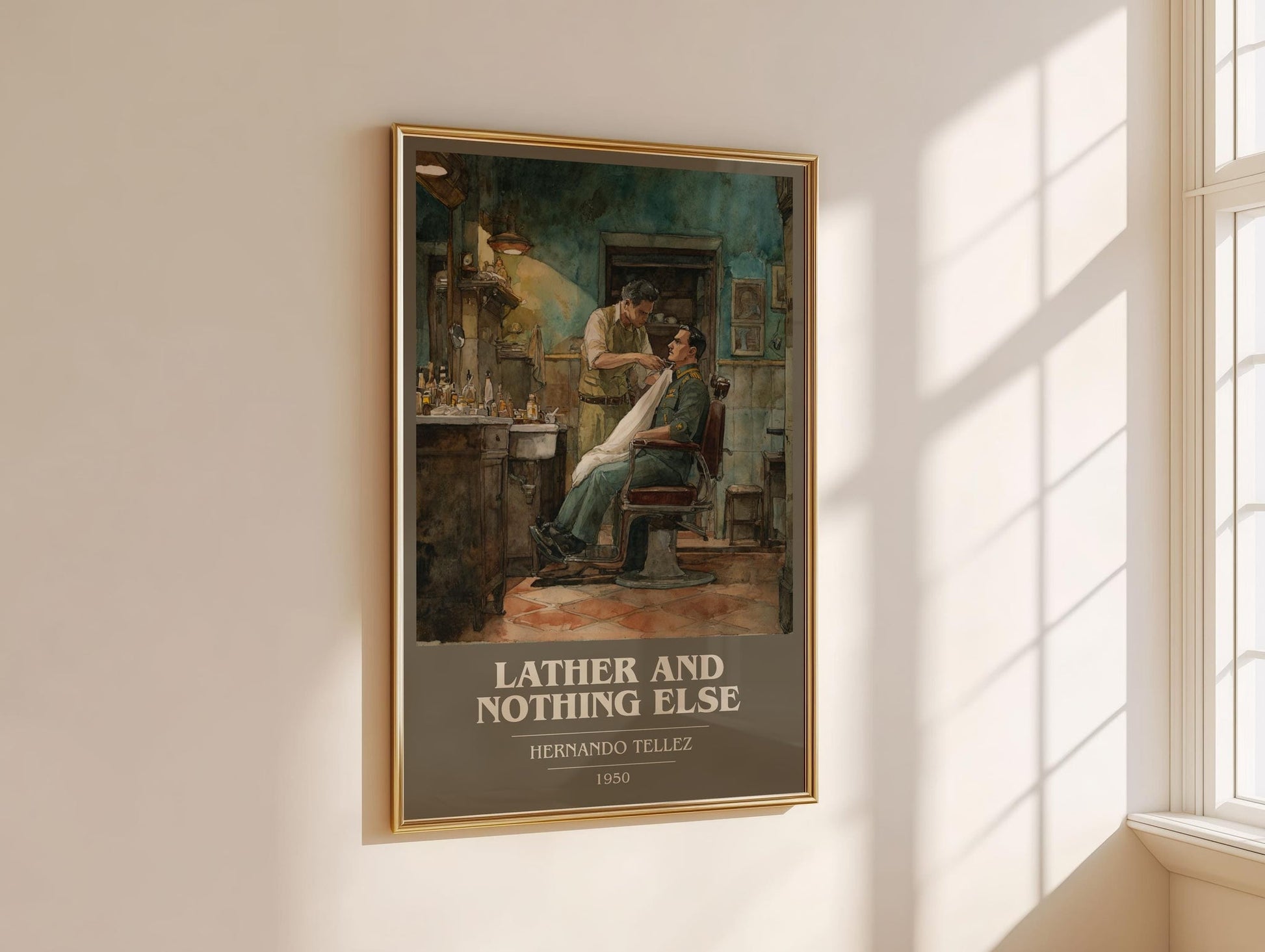 Lather And Nothing Else book cover book poster framed on wall – classic literature wall art