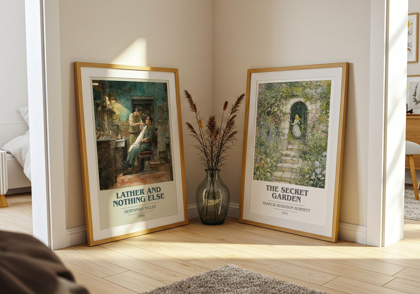 Lather And Nothing Else book cover poster paired in gallery wall – literary art prints