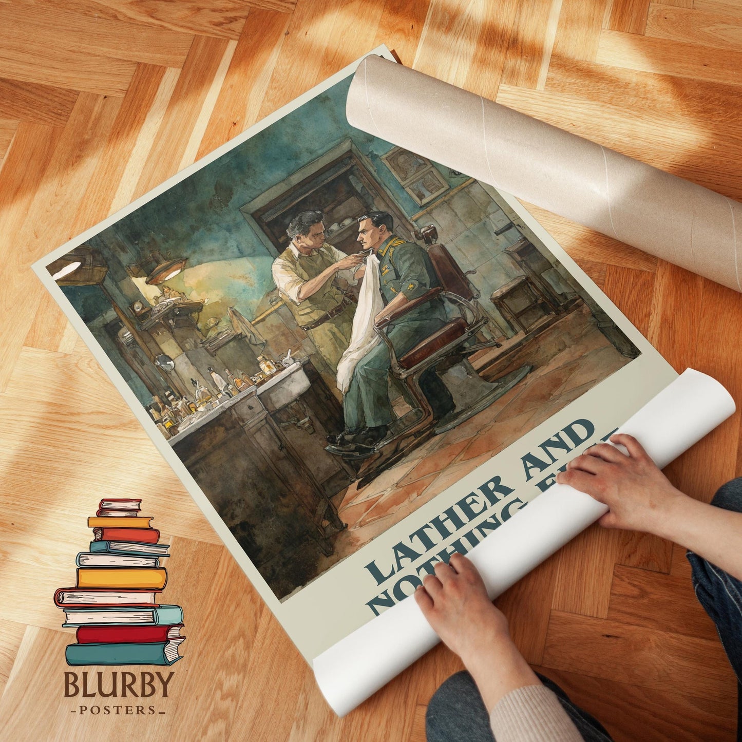 Lather And Nothing Else book poster packaging – museum-quality print rolled in protective tube