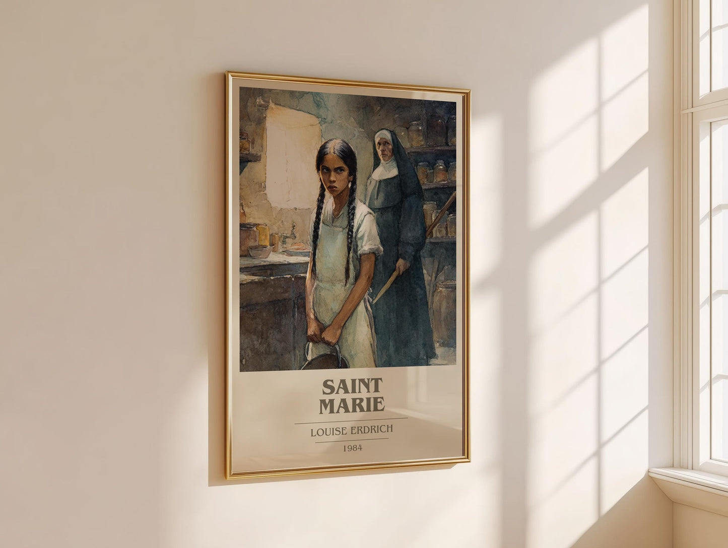 Saint Marie book cover book poster framed on wall – literary fiction wall art