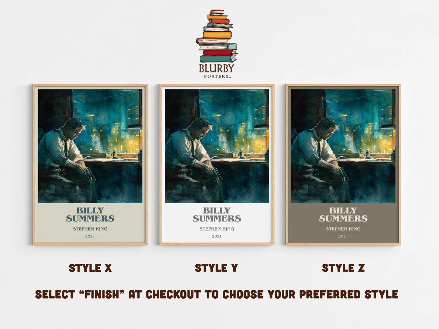 Billy Summers by Stephen King | Book Poster | Literary Art Gift For Book Lover | Novel Inspired Wall Art | Free Delivery