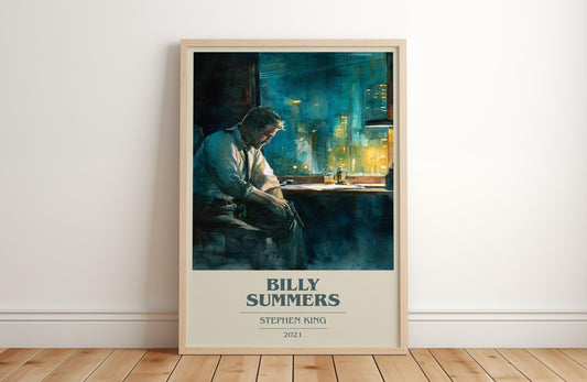 Billy Summers by Stephen King | Book Poster | Literary Art Gift For Book Lover | Novel Inspired Wall Art | Free Delivery
