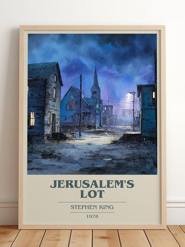 Jerusalem's Lot book cover print in frame leaning in hallway – horror wall art