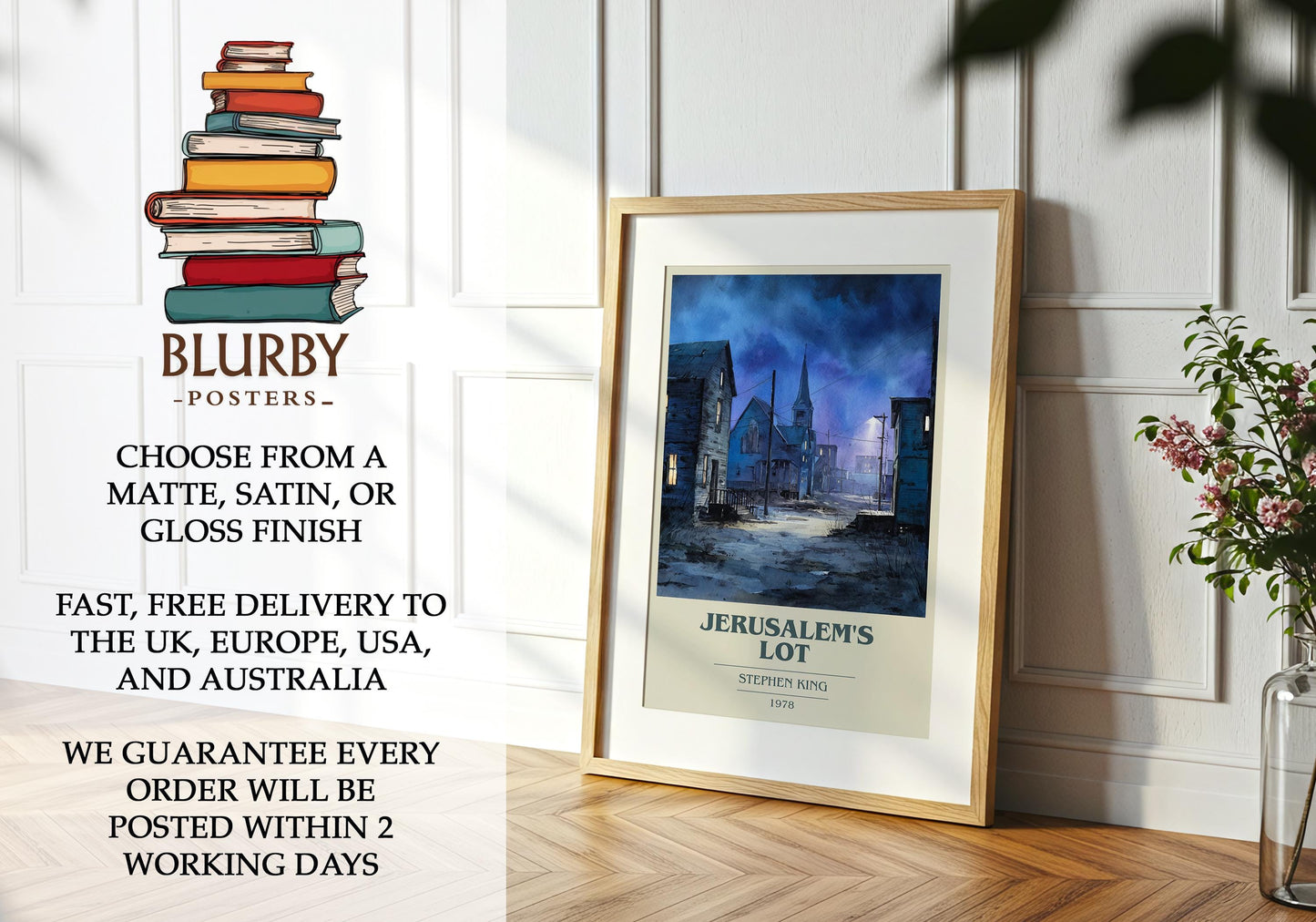 Jerusalem's Lot by Stephen King | Book Poster | Literary Art Gift For Book Lover | Novel Inspired Wall Art | Free Delivery