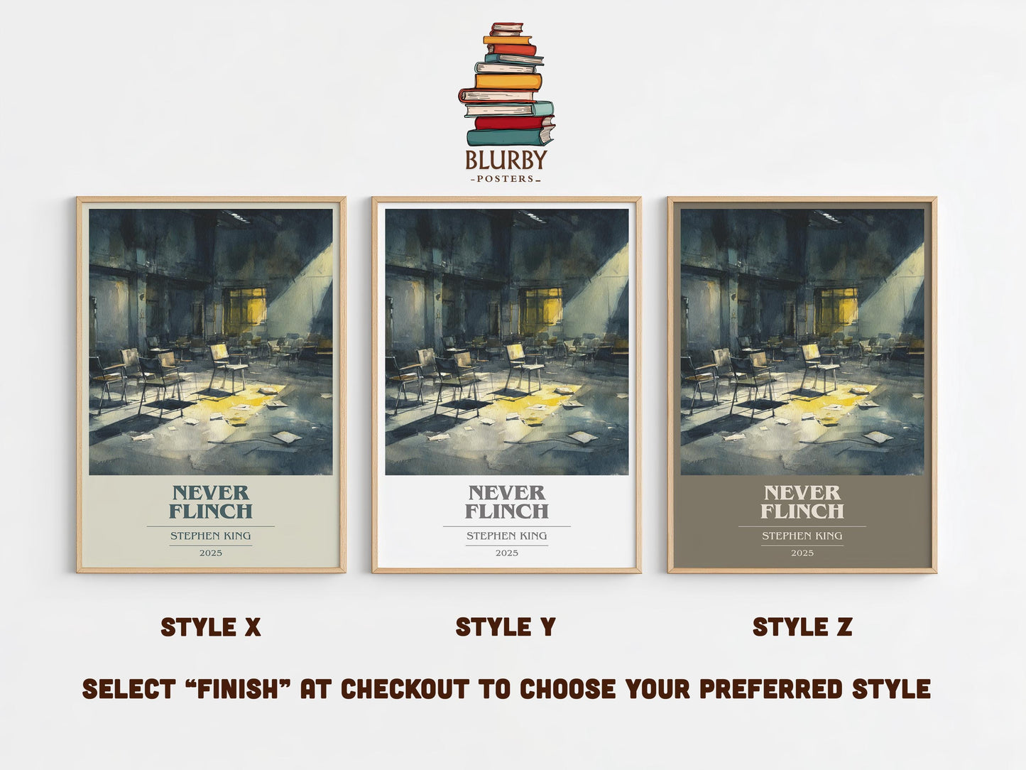 Never Flinch by Stephen King | Book Poster | Literary Art Gift For Book Lover | Novel Inspired Wall Art | Free Delivery