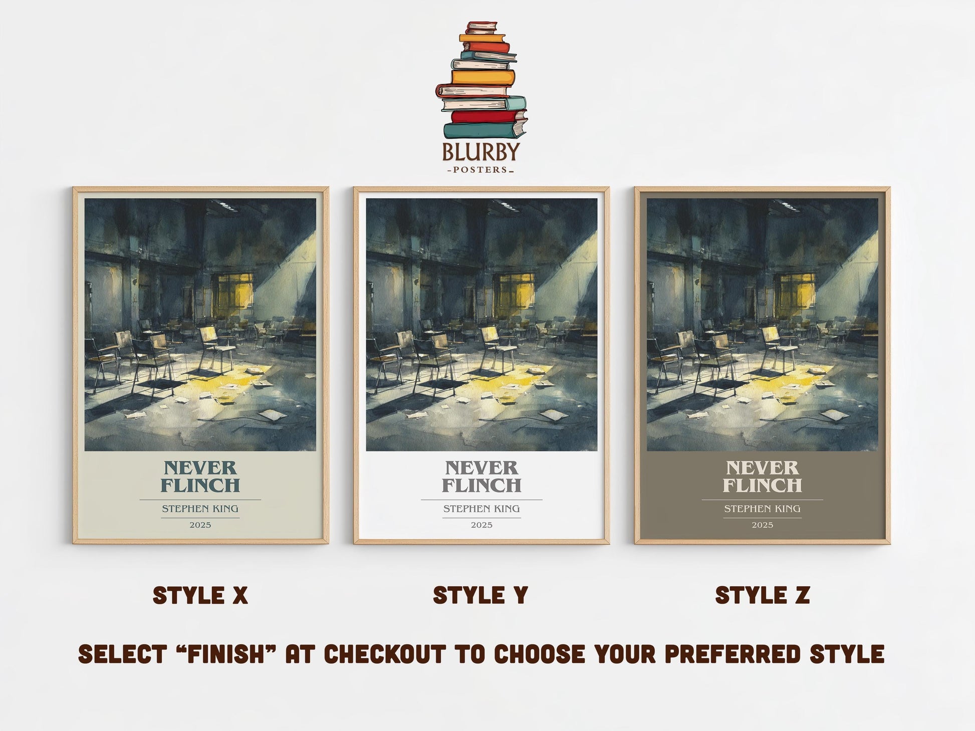 Never Flinch by Stephen King | Book Poster | Literary Art Gift For Book Lover | Novel Inspired Wall Art | Free Delivery