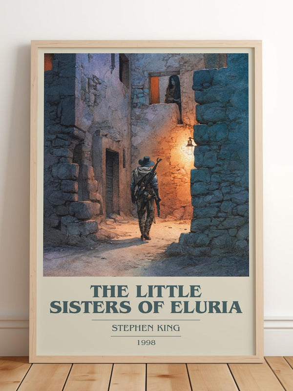 The Little Sisters Of Eluria book cover print in frame leaning in hallway – horror wall art