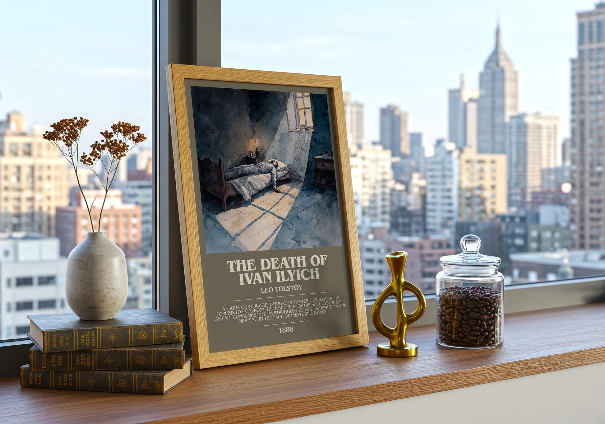 The Death Of Ivan Ilyich bookish book poster framed on wall – classic literature wall art