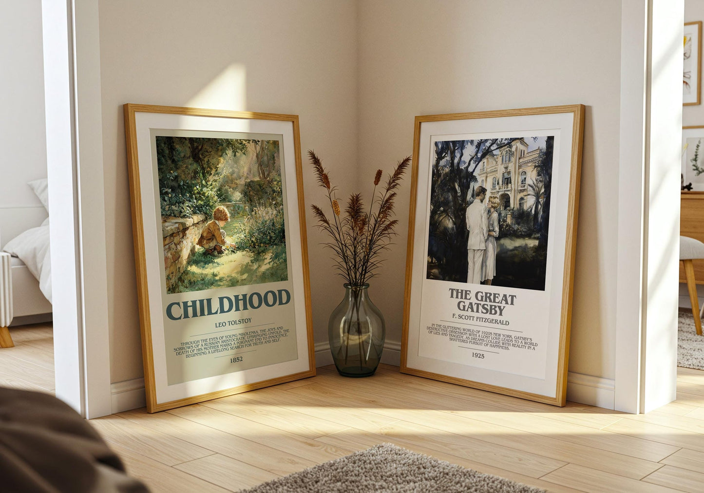 Childhood bookish poster paired in gallery wall – literary art prints
