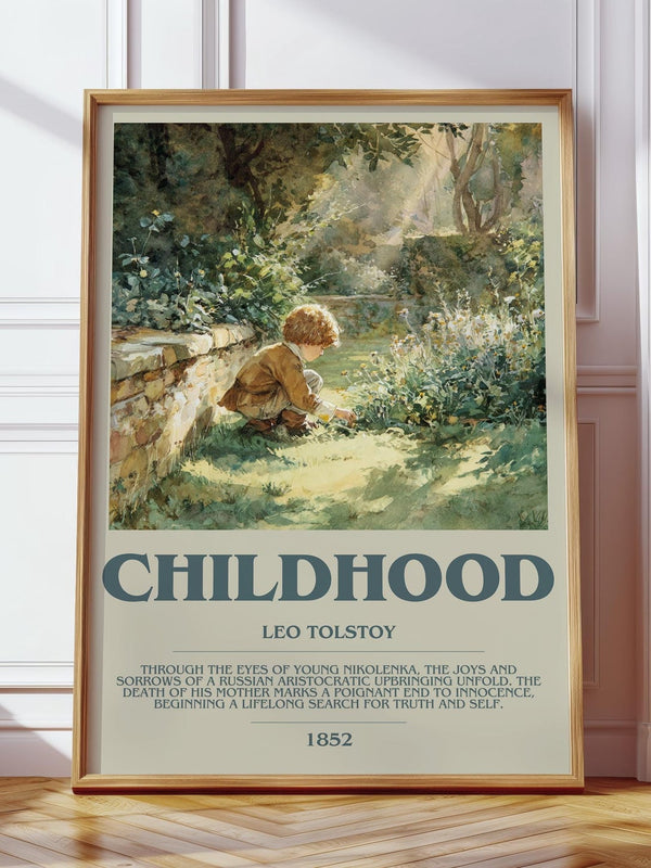 Childhood bookish print in frame leaning in hallway – romance wall art