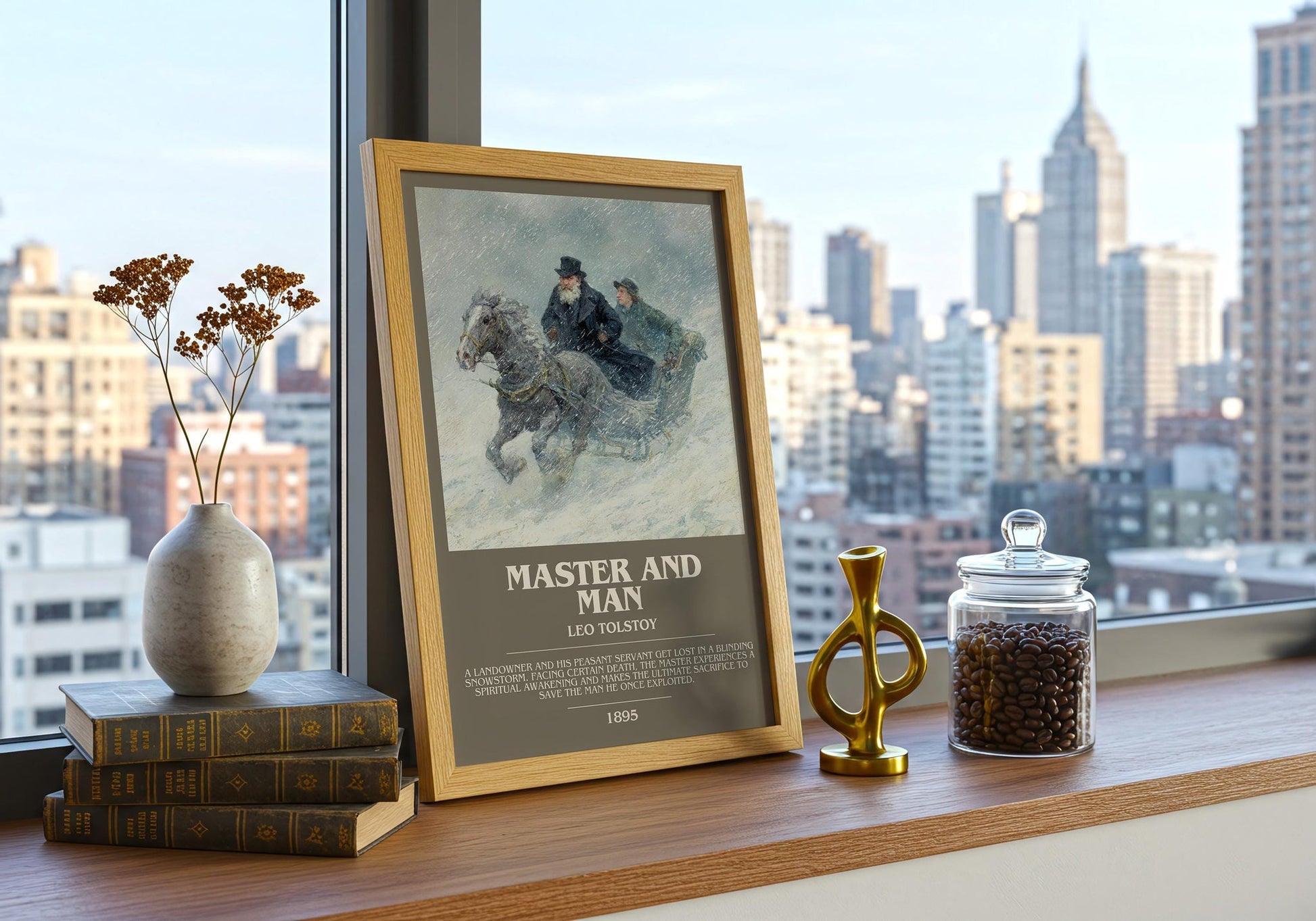 Master And Man bookish book poster framed on wall – philosophy wall art