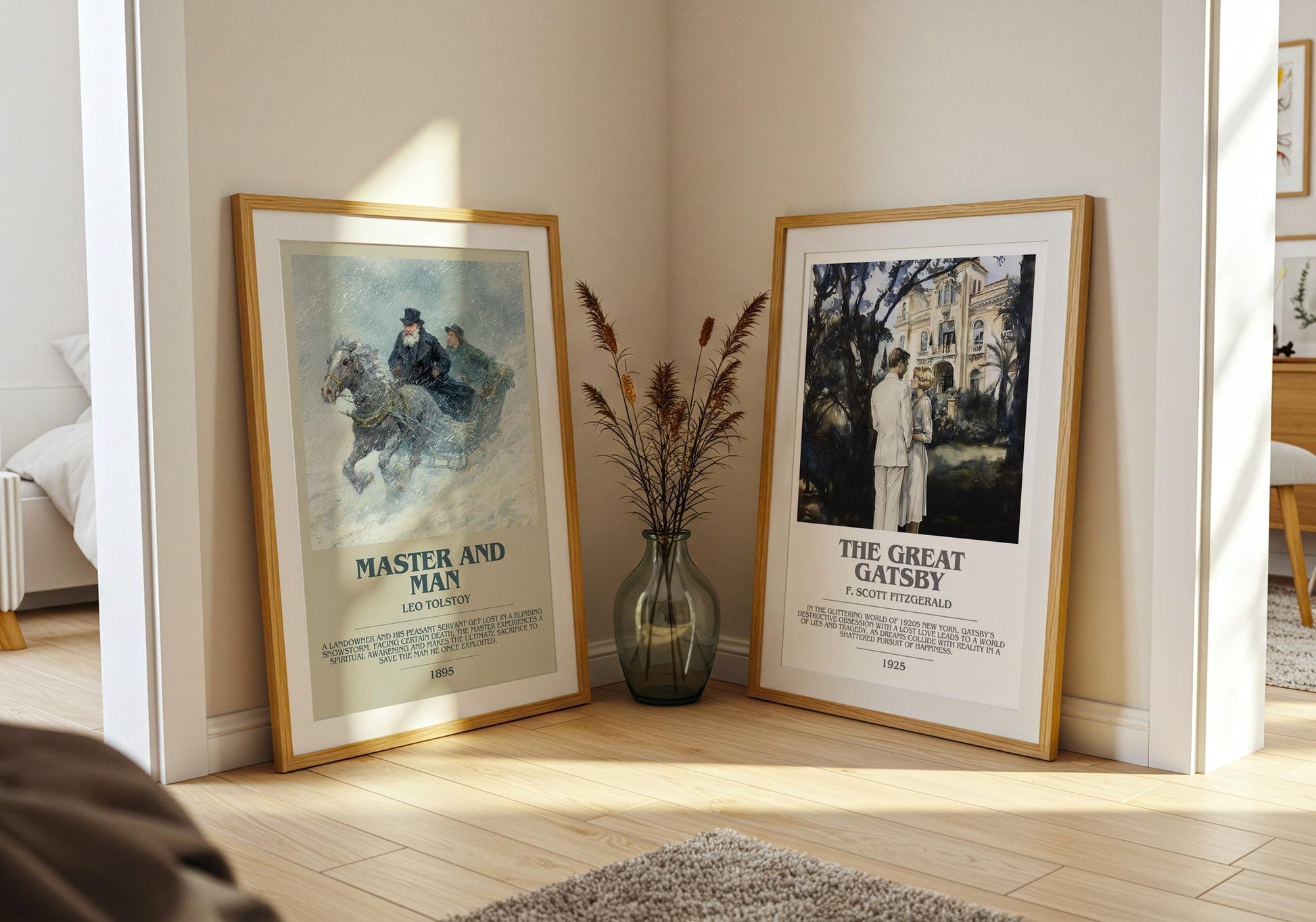 Master And Man bookish poster paired in gallery wall – literary art prints
