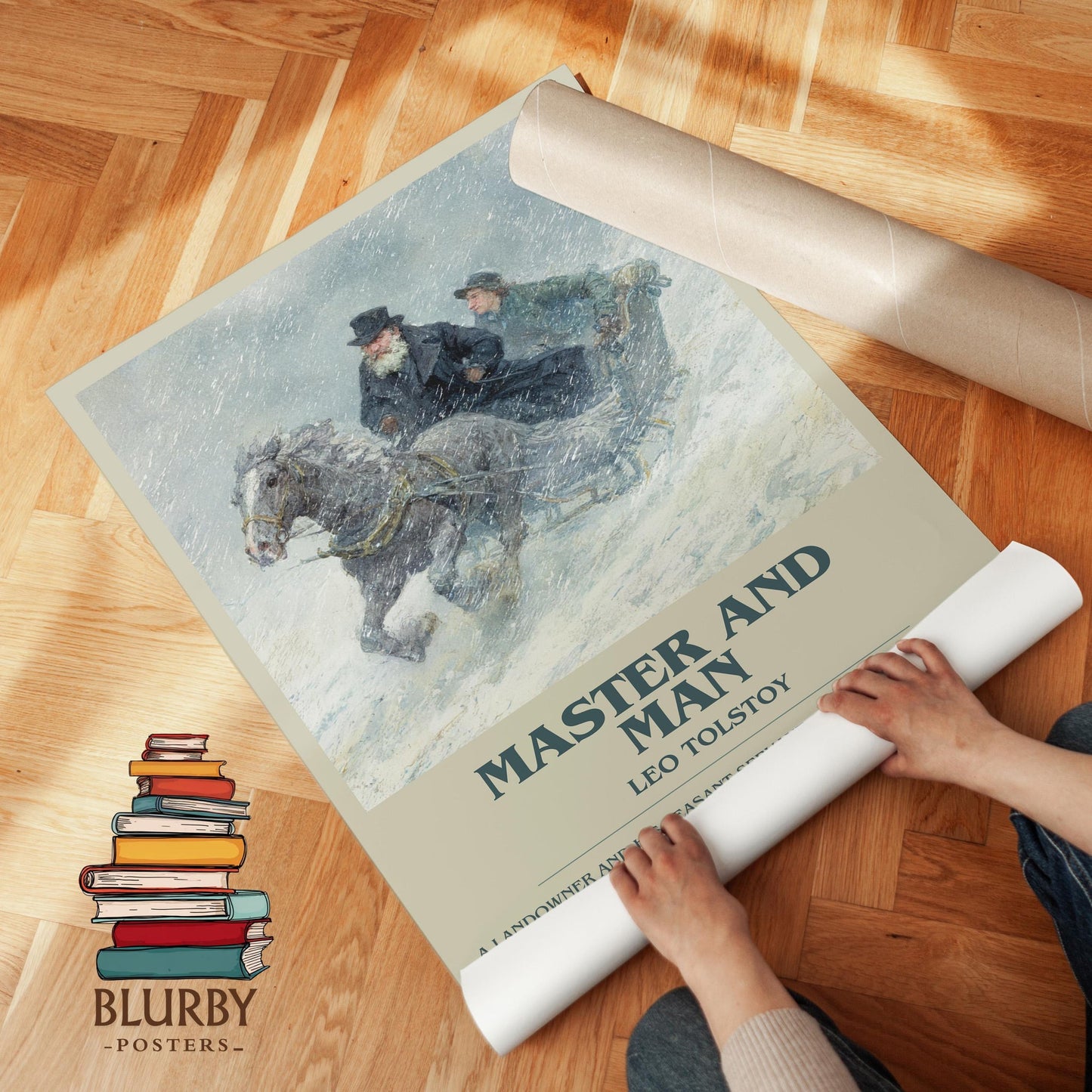 Master And Man book poster packaging – museum-quality print rolled in protective tube