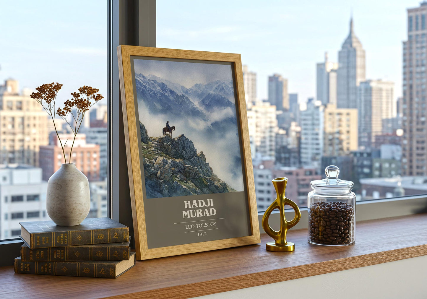 Hadji Murad book cover book poster framed on wall – classic literature wall art