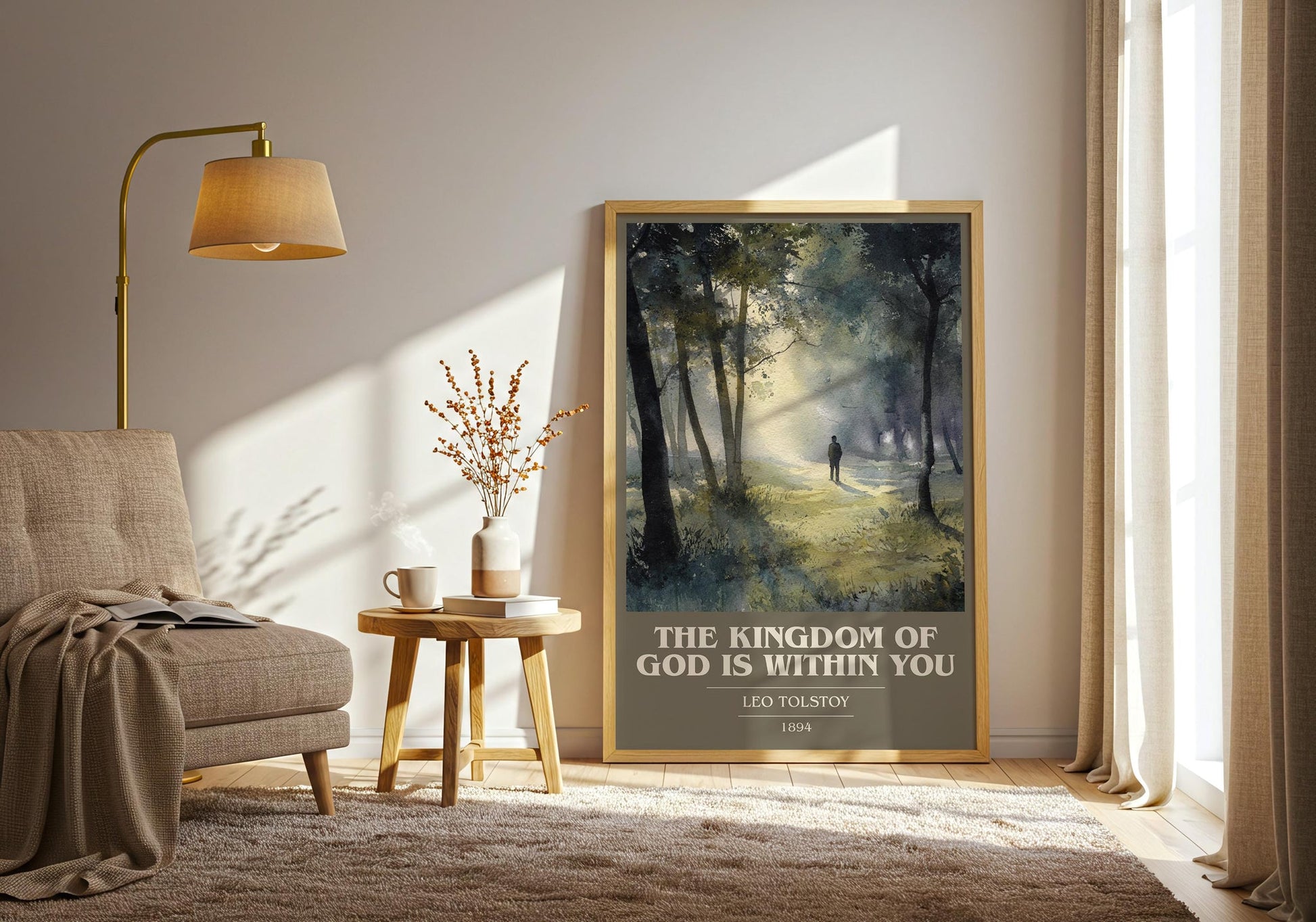 The Kingdom Of God Is Within You book cover book poster framed on wall – classic literature wall art