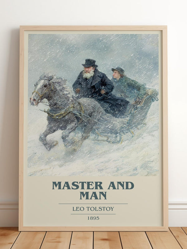 Master And Man book cover poster colour and style options – Leo Tolstoy book art