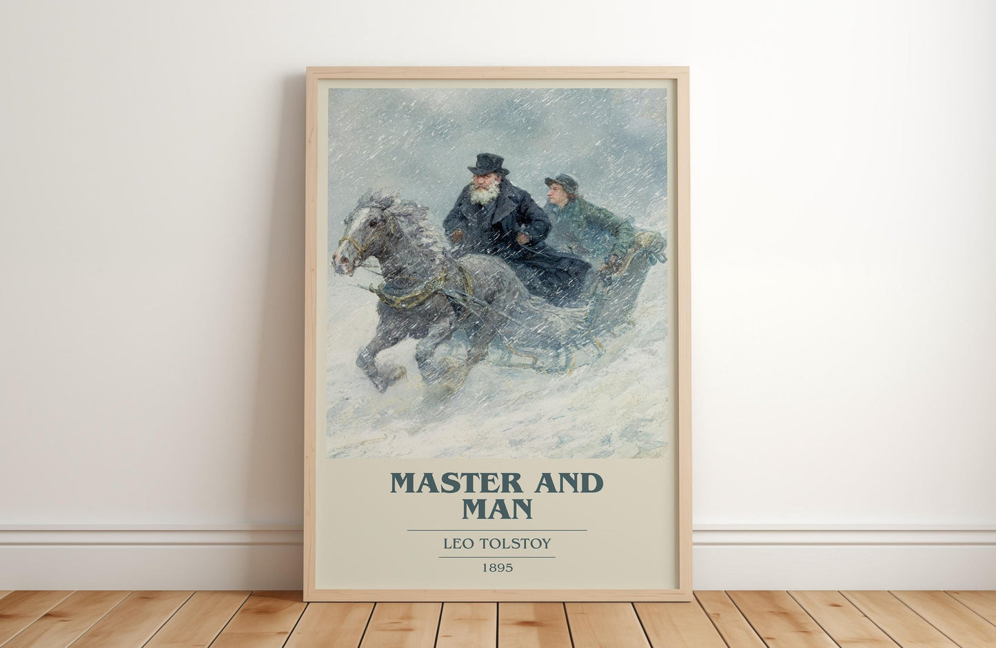 Master And Man book cover poster colour and style options – Leo Tolstoy book art
