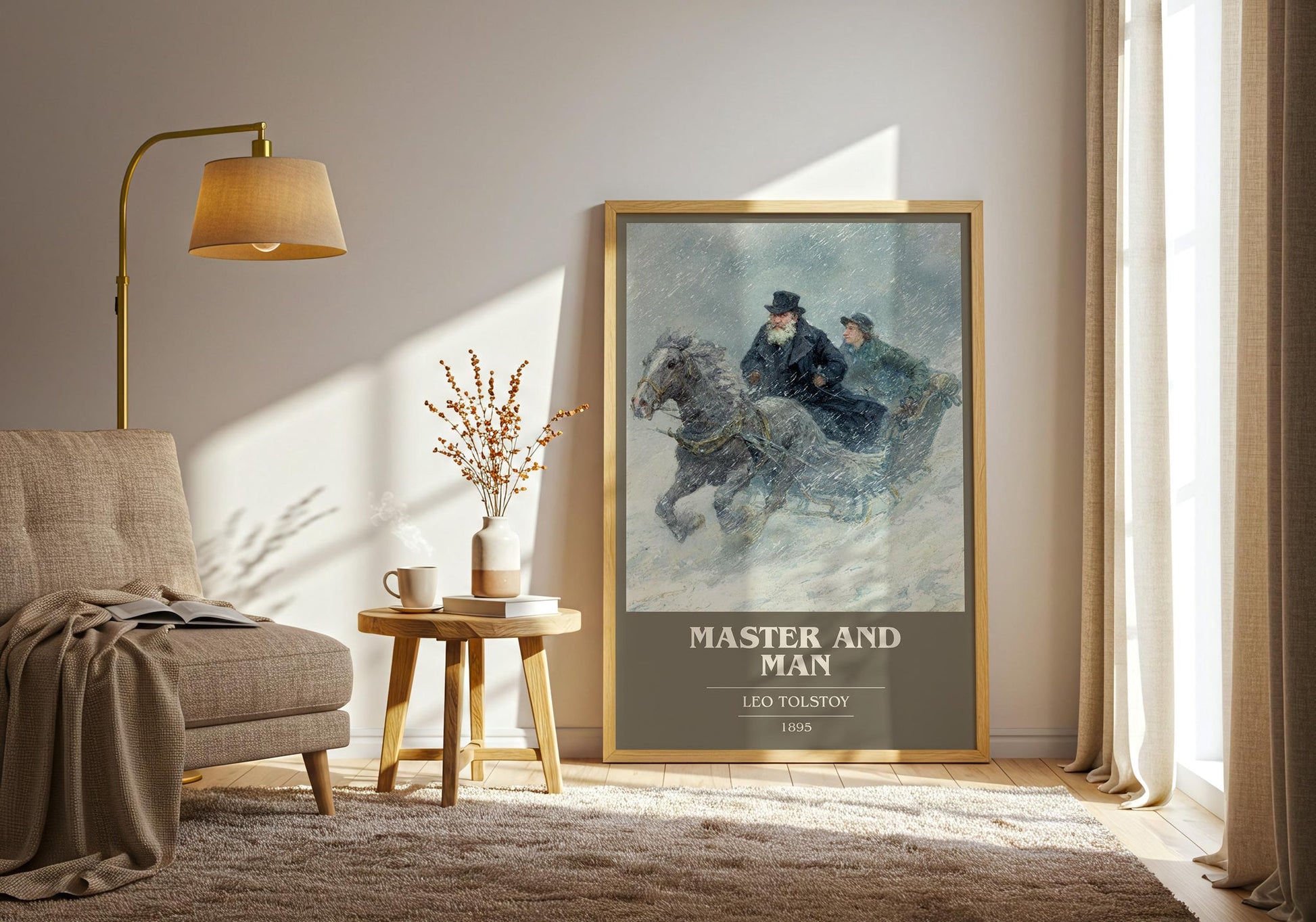 Master And Man book cover poster paired in gallery wall – literary art prints