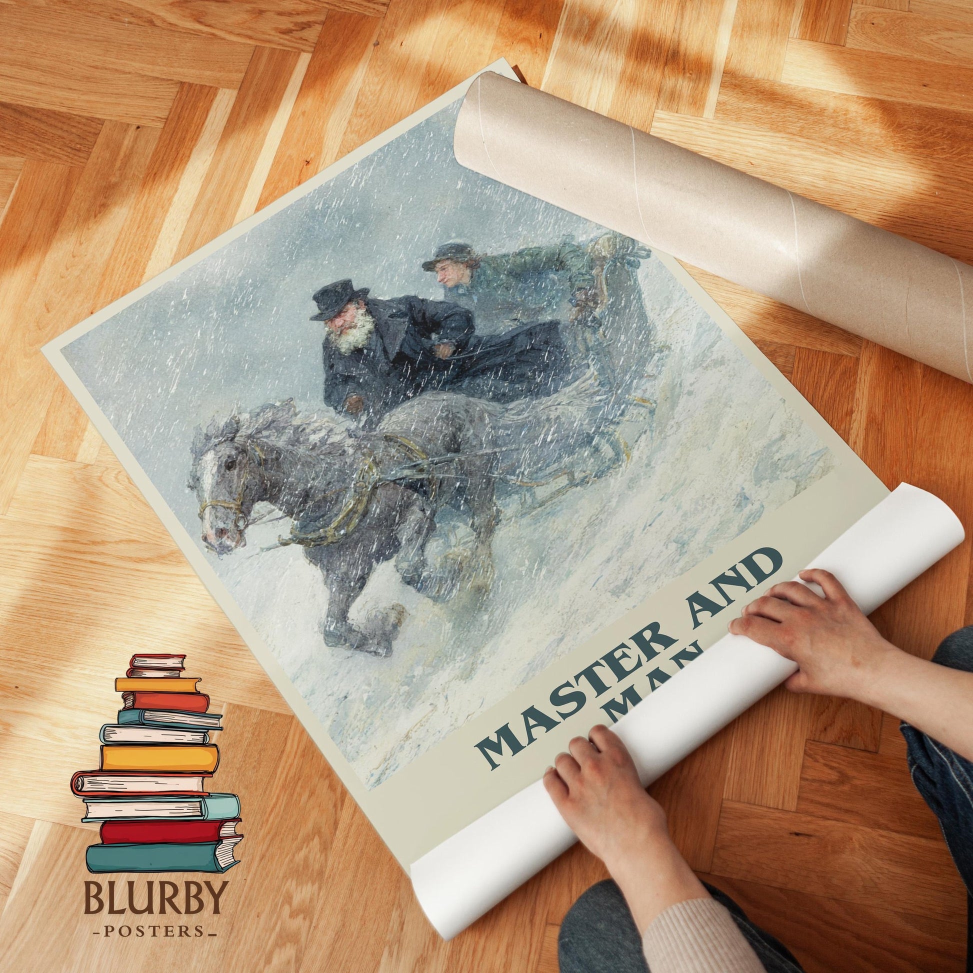 Master And Man book cover literary print detail – Leo Tolstoy book art