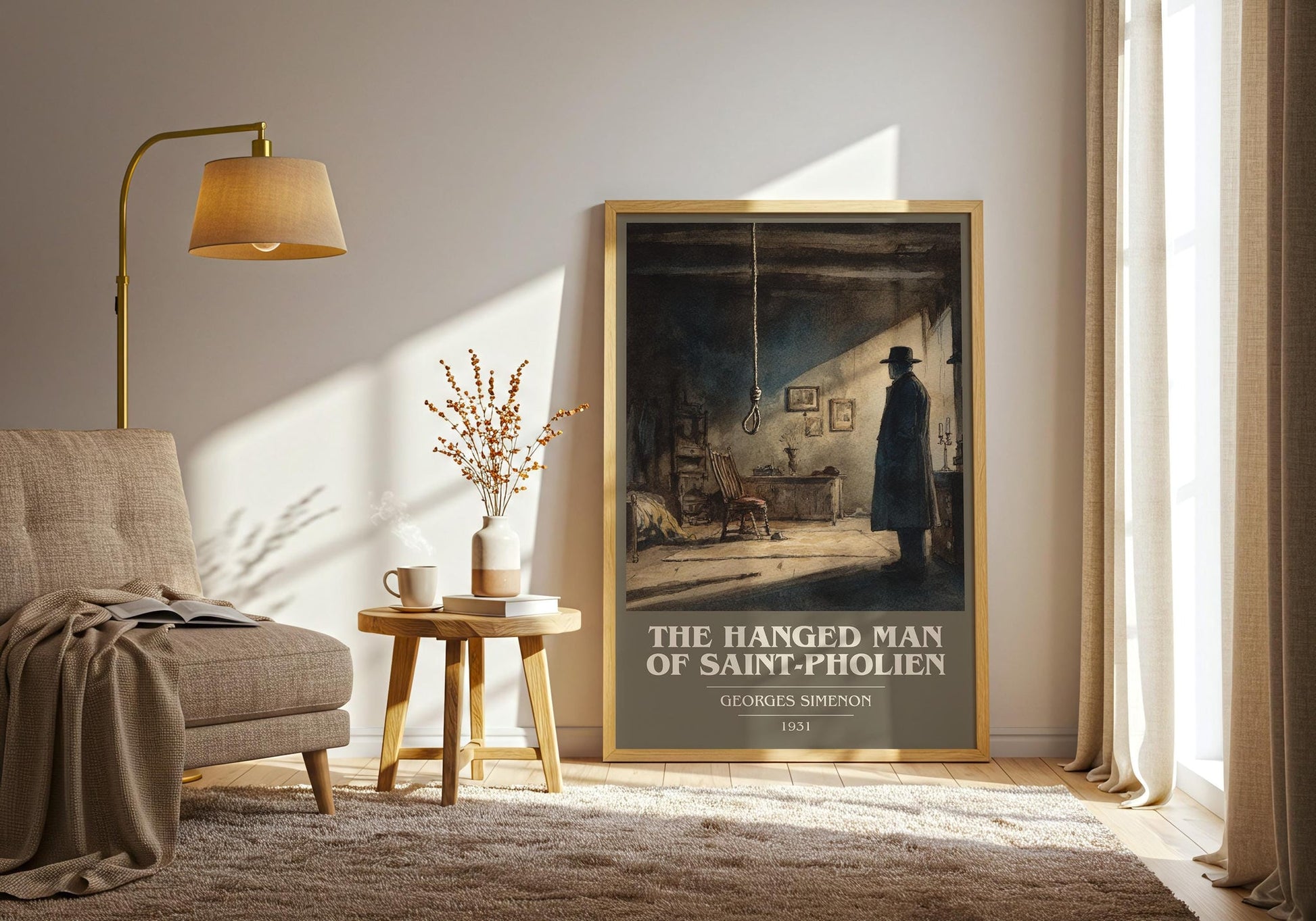 The Hanged Man Of Saint-Pholien book cover book poster framed on wall – fantasy wall art